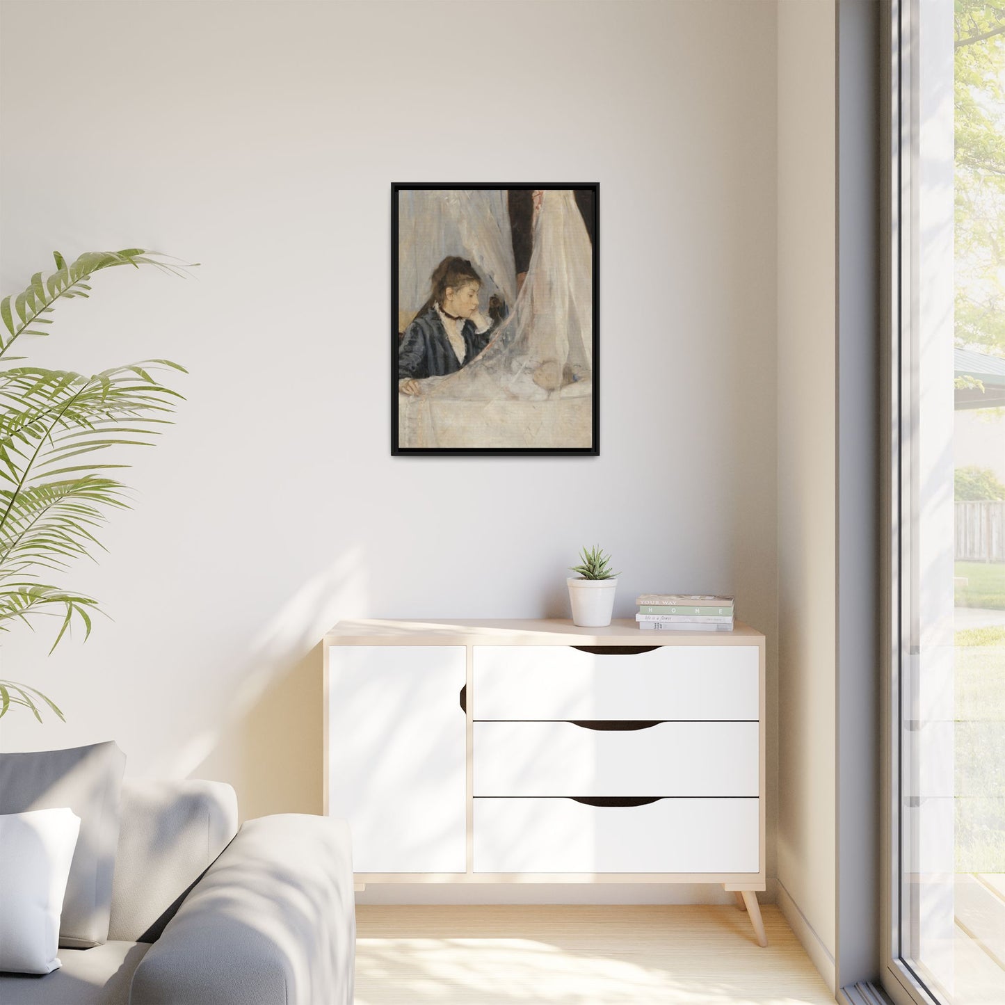 Morisot, Berthe - The Cradle (1872) - Matte Canvas, Framed