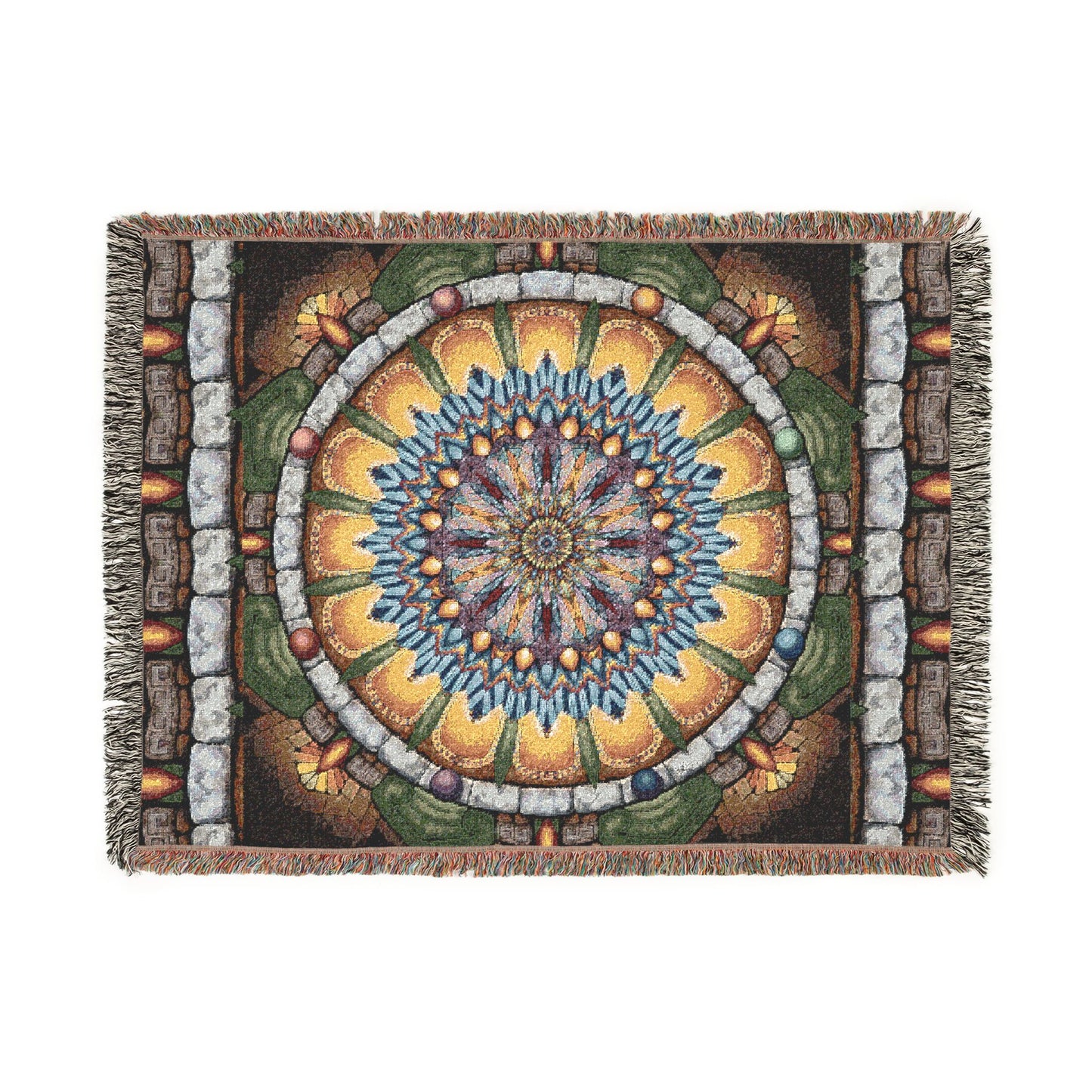 Pacio, Adam - Emerald Arrows Mandala - Woven Blanket