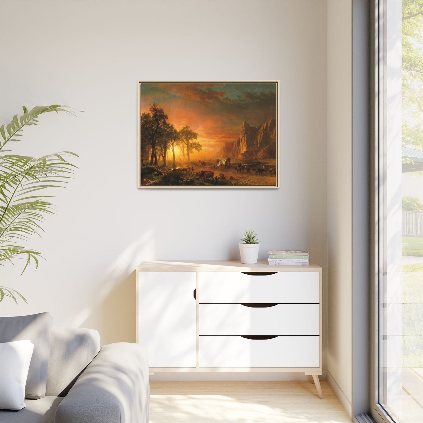 Bierstadt, Albert - Emigrants Crossing the Plains (1867) - Matte Canvas, Framed