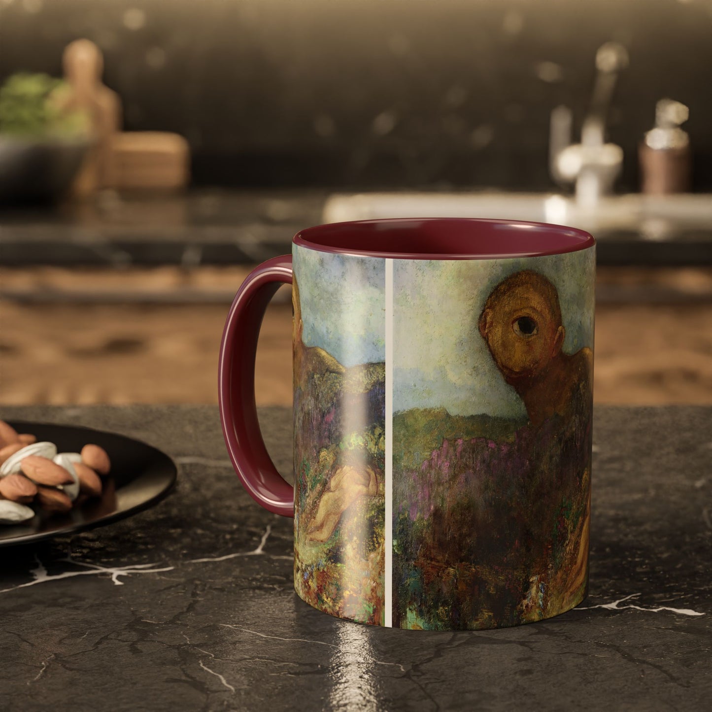 Redon, Odilon - The Cyclops (1914) - Colorful Accent Mugs