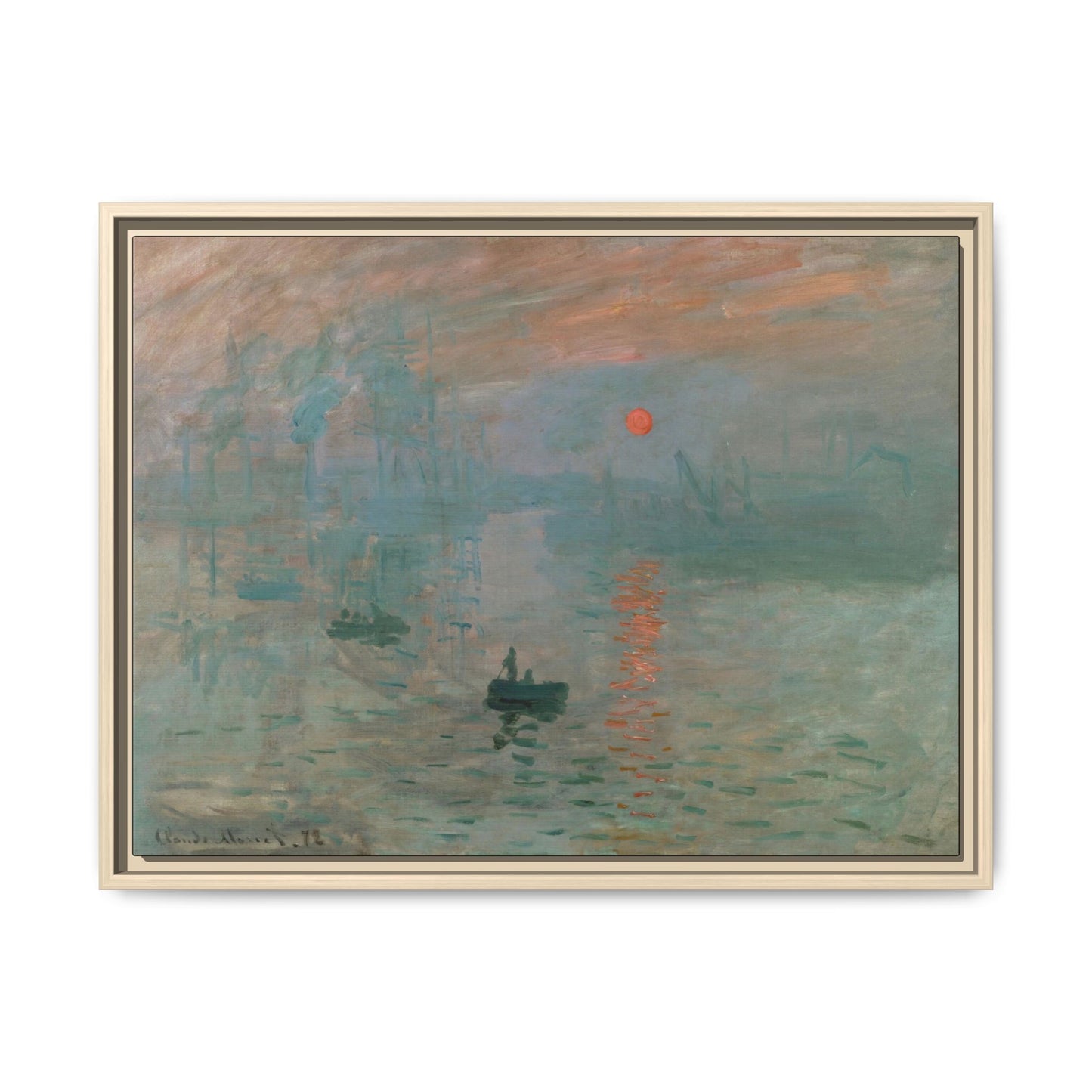 Monet, Claude - Impression, Sunrise (1872) - Matte Canvas, Framed