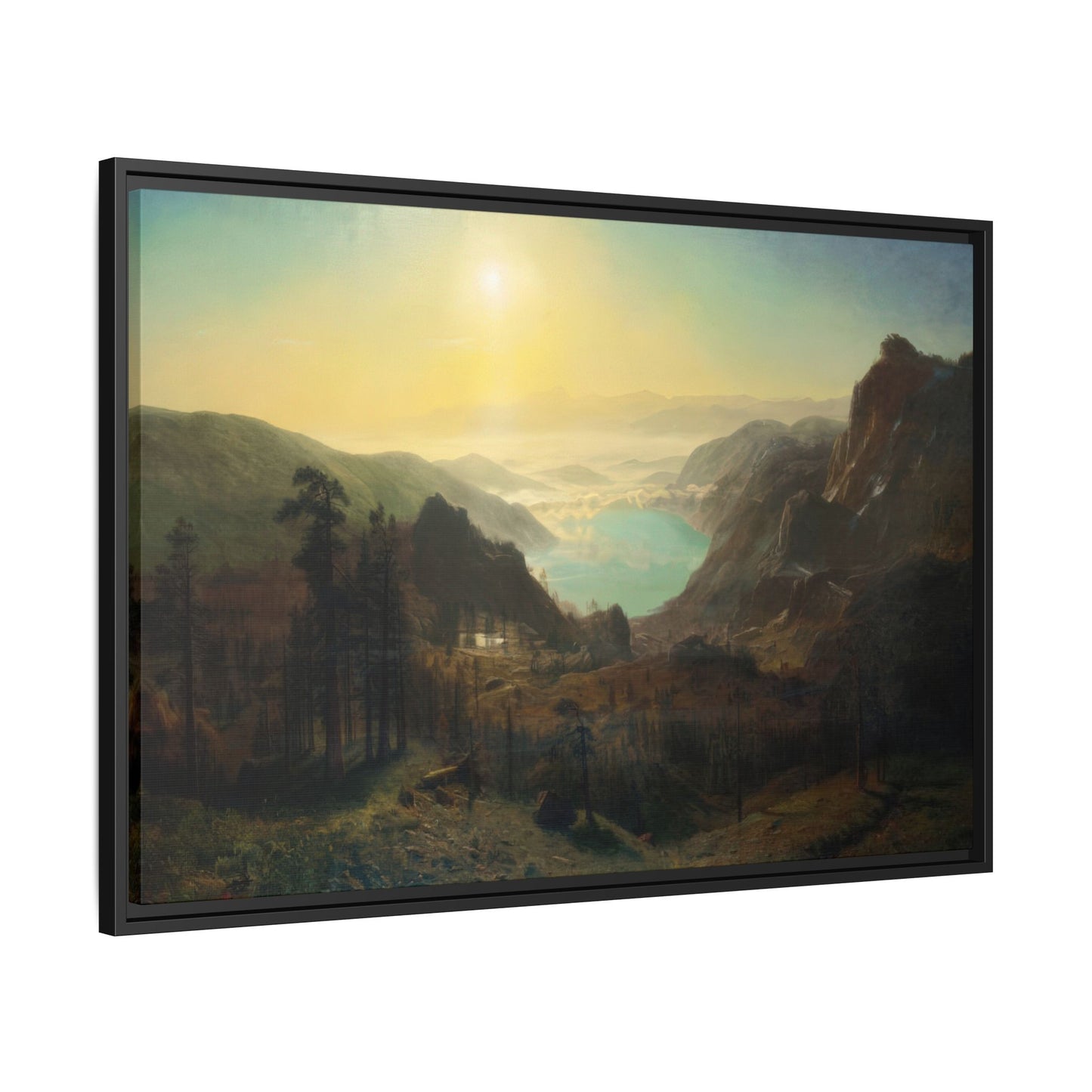 Bierstadt, Albert - Donner Lake from the Summit (1873) - Matte Canvas, Framed