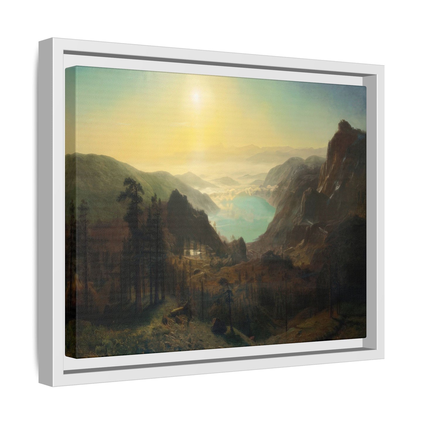 Bierstadt, Albert - Donner Lake from the Summit (1873) - Matte Canvas, Framed