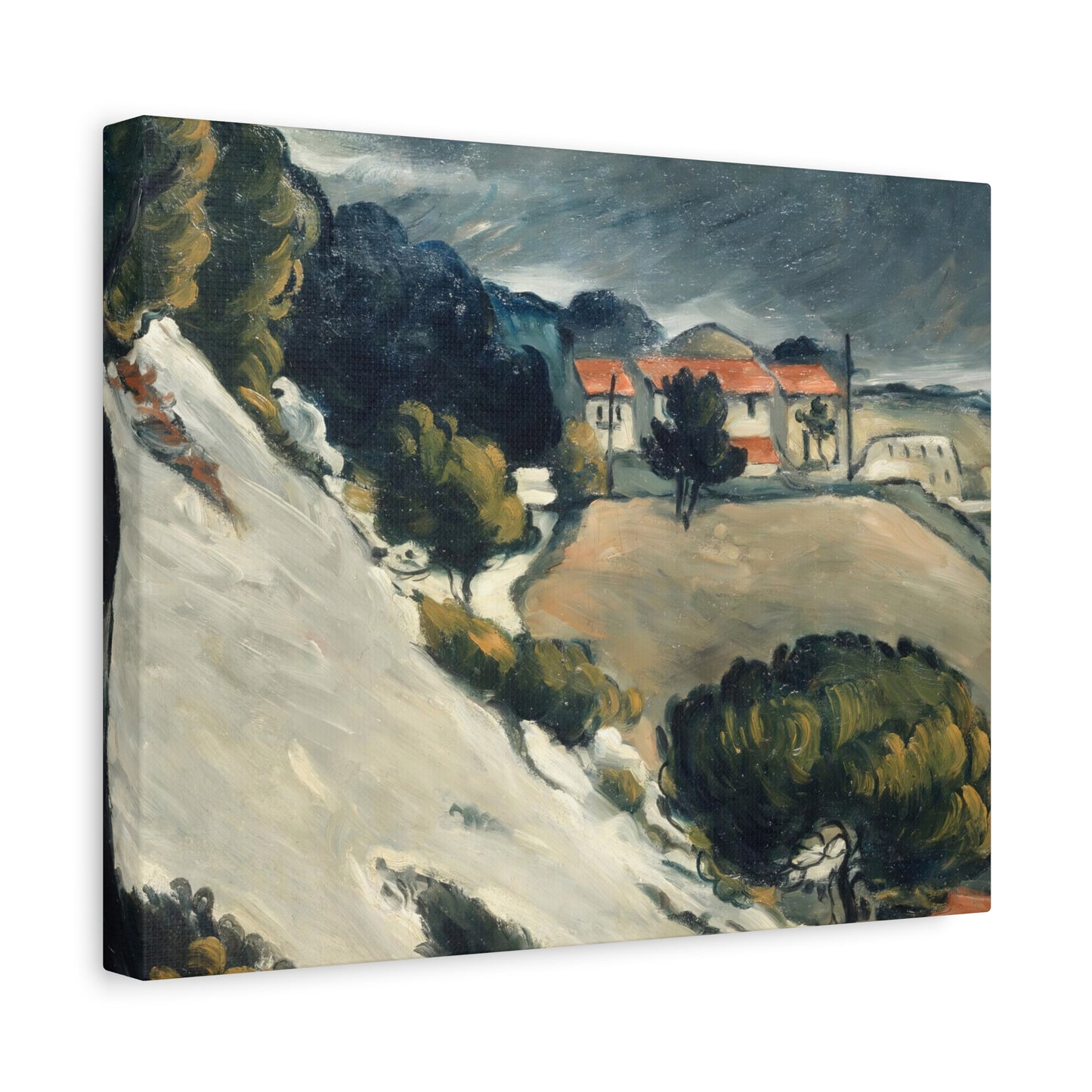 Cézanne, Paul - L’Estaque, Melting Snow (1870) - Canvas Block, unframed