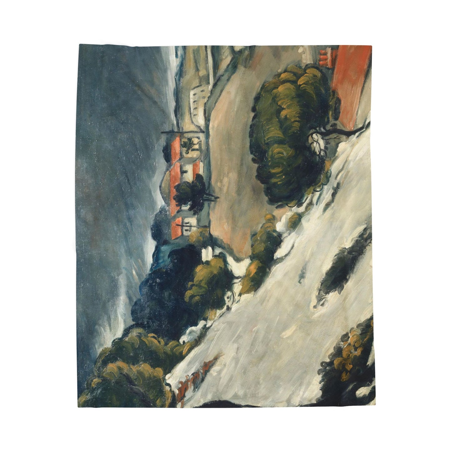 Cézanne, Paul - L’Estaque, Melting Snow (1870) - Velveteen Plush Blanket