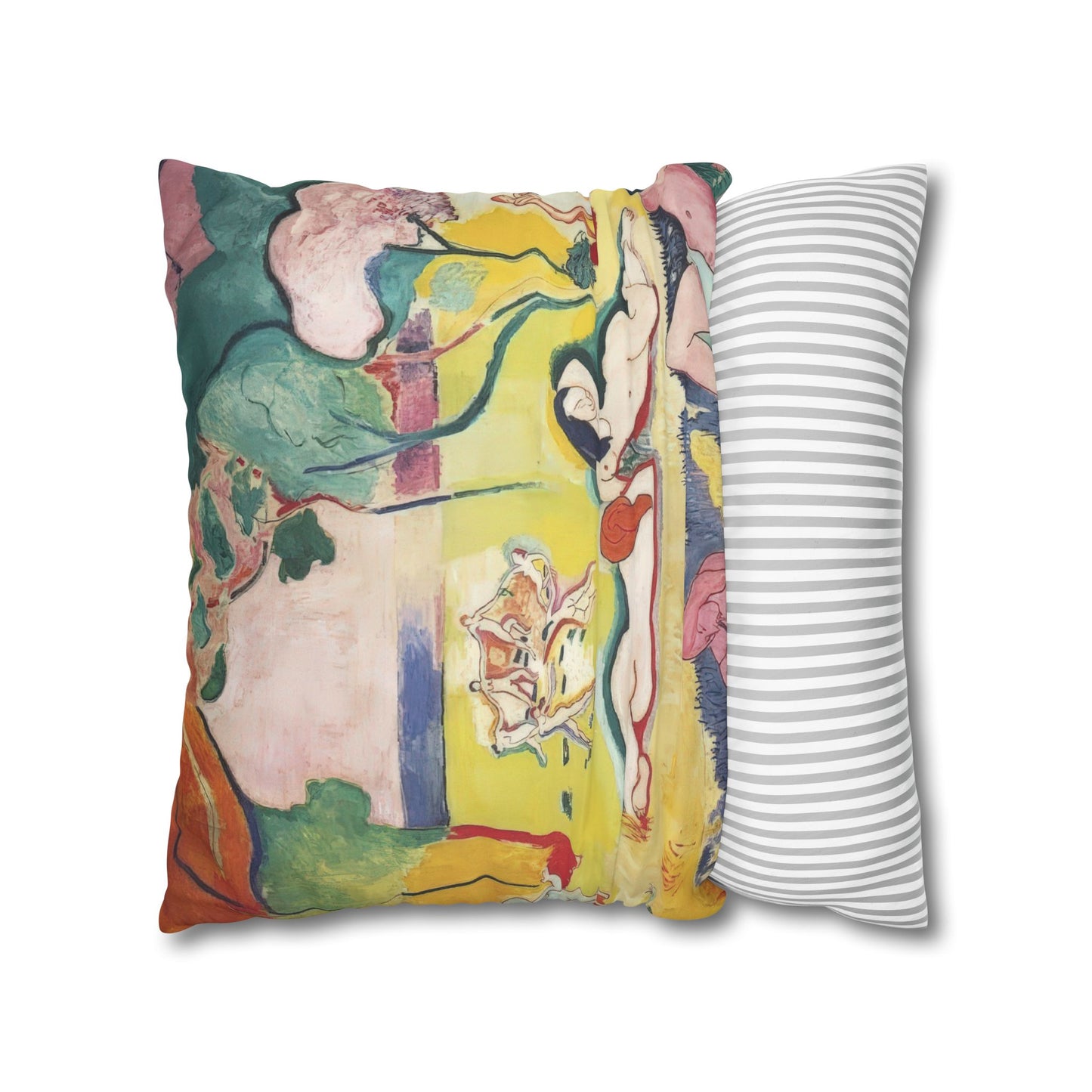 Matisse, Henri - The Joy of Life (1905) - Suede Square Pillowcase