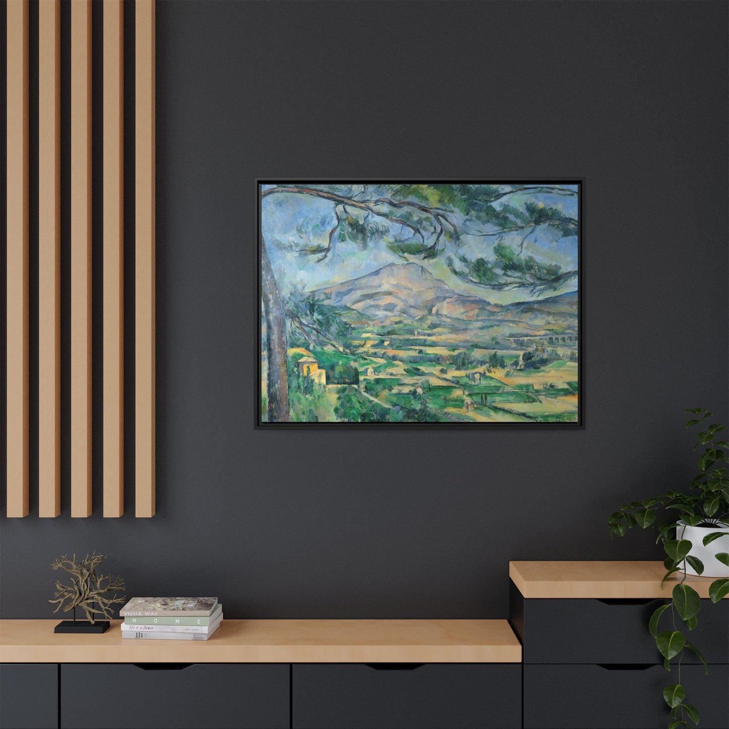 Cézanne, Paul - Mont Sainte-Victoire with Large Pine (1887) - Matte Canvas, Framed