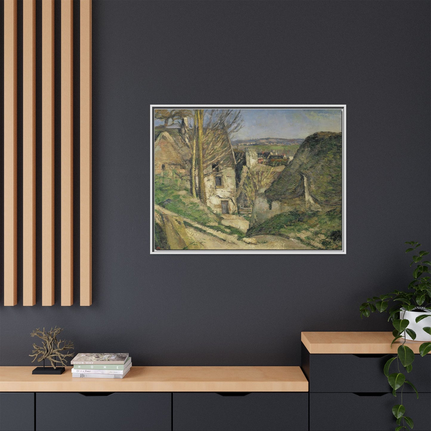 Cézanne, Paul - The House of the Hanged Man, Auvers-sur-Oise (1874) - Matte Canvas, Framed