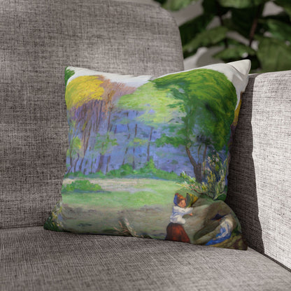 Ranson, Paul - Picking Flowers (1890) - Suede Square Pillowcase