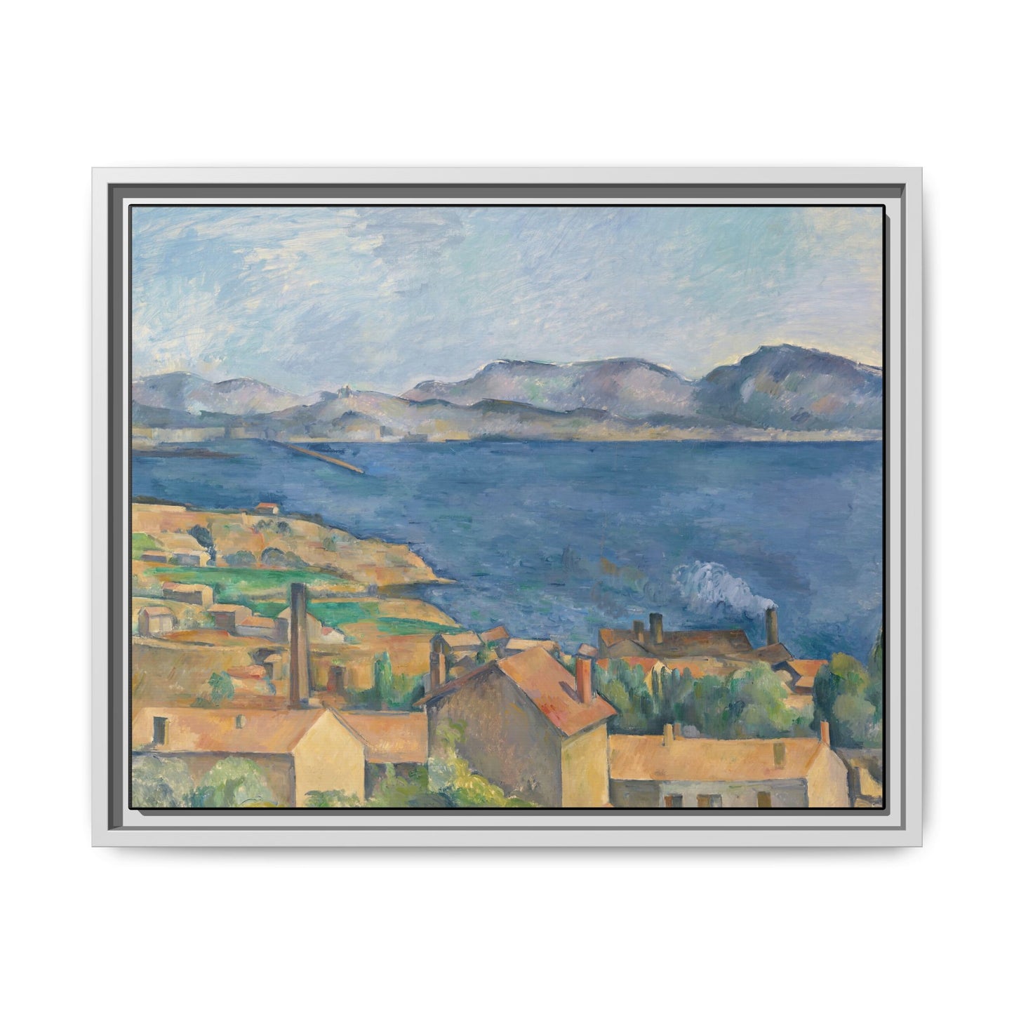 Cézanne, Paul - The Bay of Marseille, Seen from L'Estaque (1885) - Matte Canvas, Framed