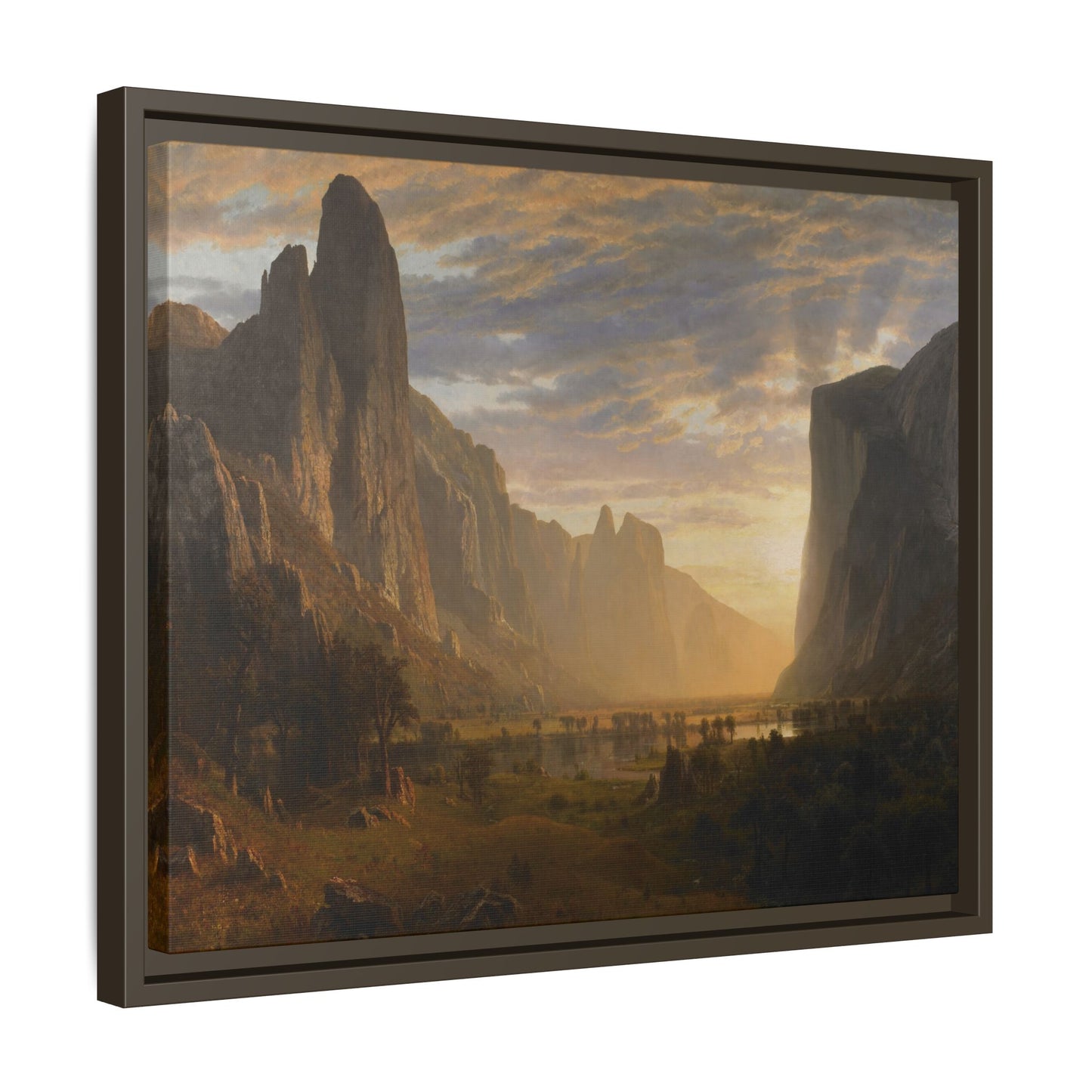 Bierstadt, Albert - Looking Down Yosemite Valley (1865) - Matte Canvas, Framed