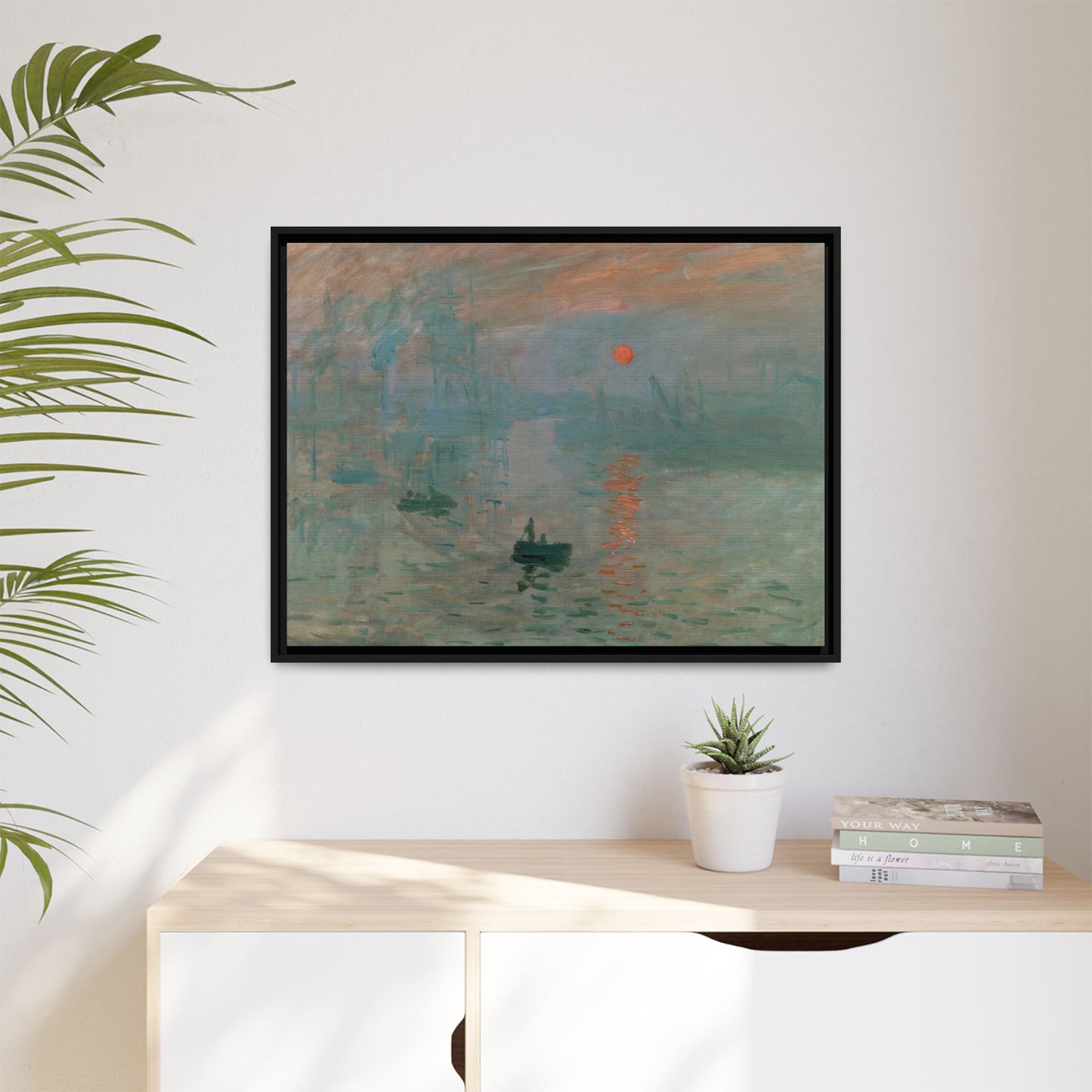 Monet, Claude - Impression, Sunrise (1872) - Matte Canvas, Framed