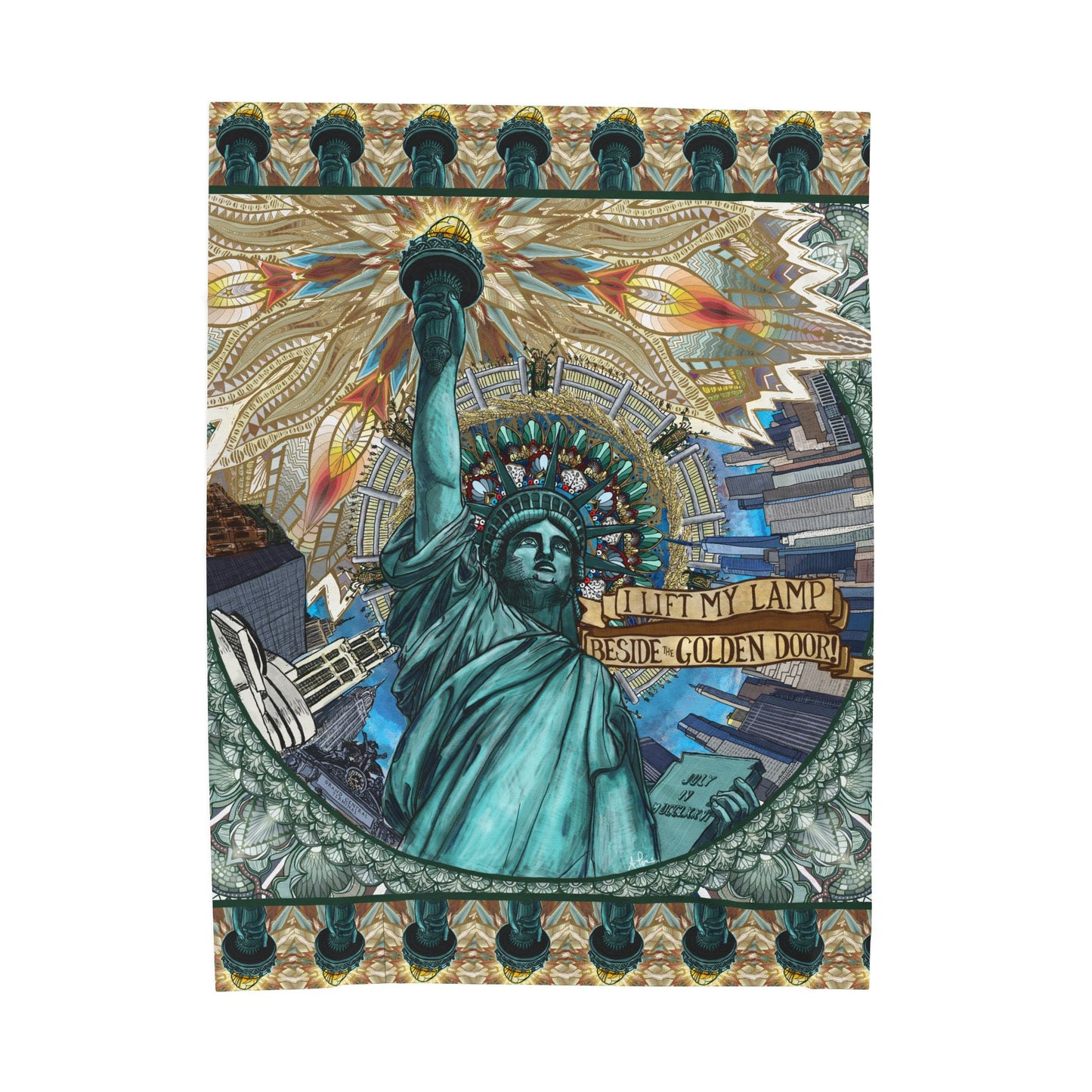 Liberty Mandala - Velveteen Plush Blanket