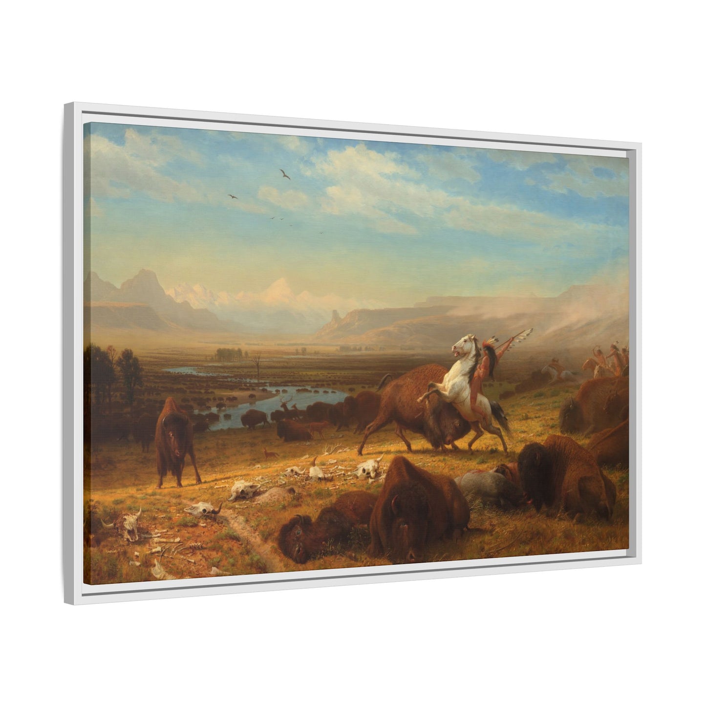 Bierstadt, Albert - The Last of the Buffalo  (1888) - Matte Canvas, Framed