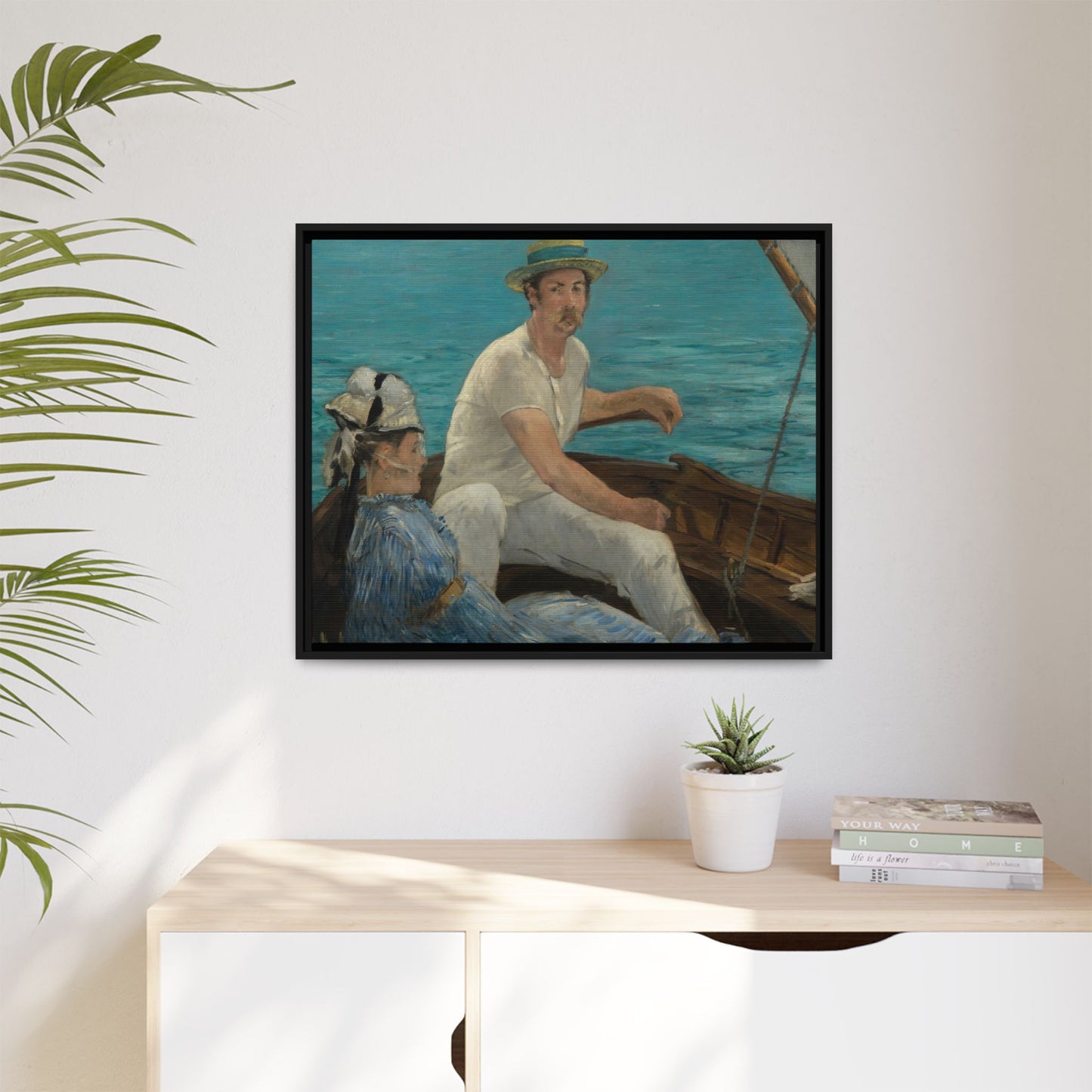 Manet, Édouard - Boating (1874) - Matte Canvas, Framed