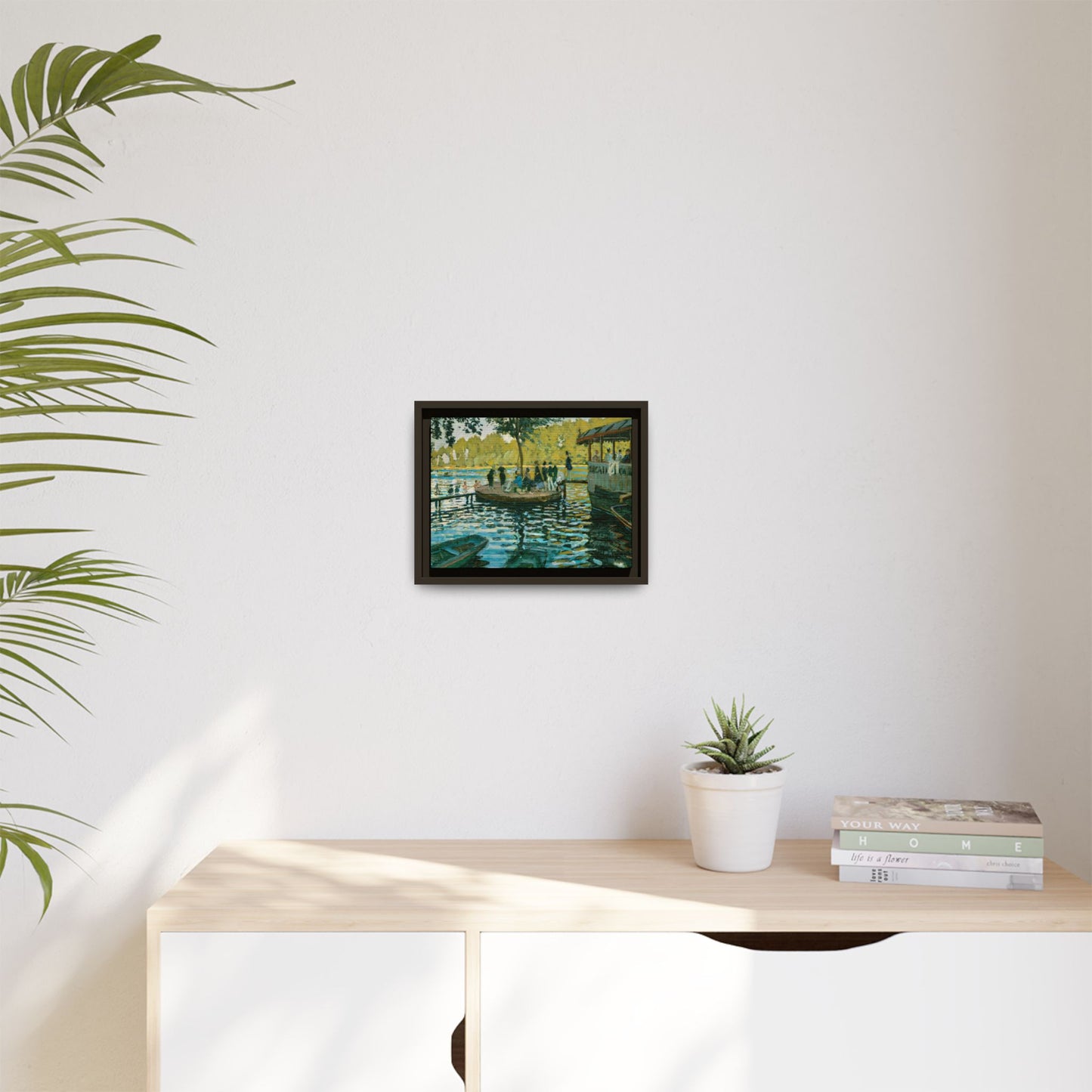Monet, Claude - La Grenouillere (1869) - Matte Canvas, Framed