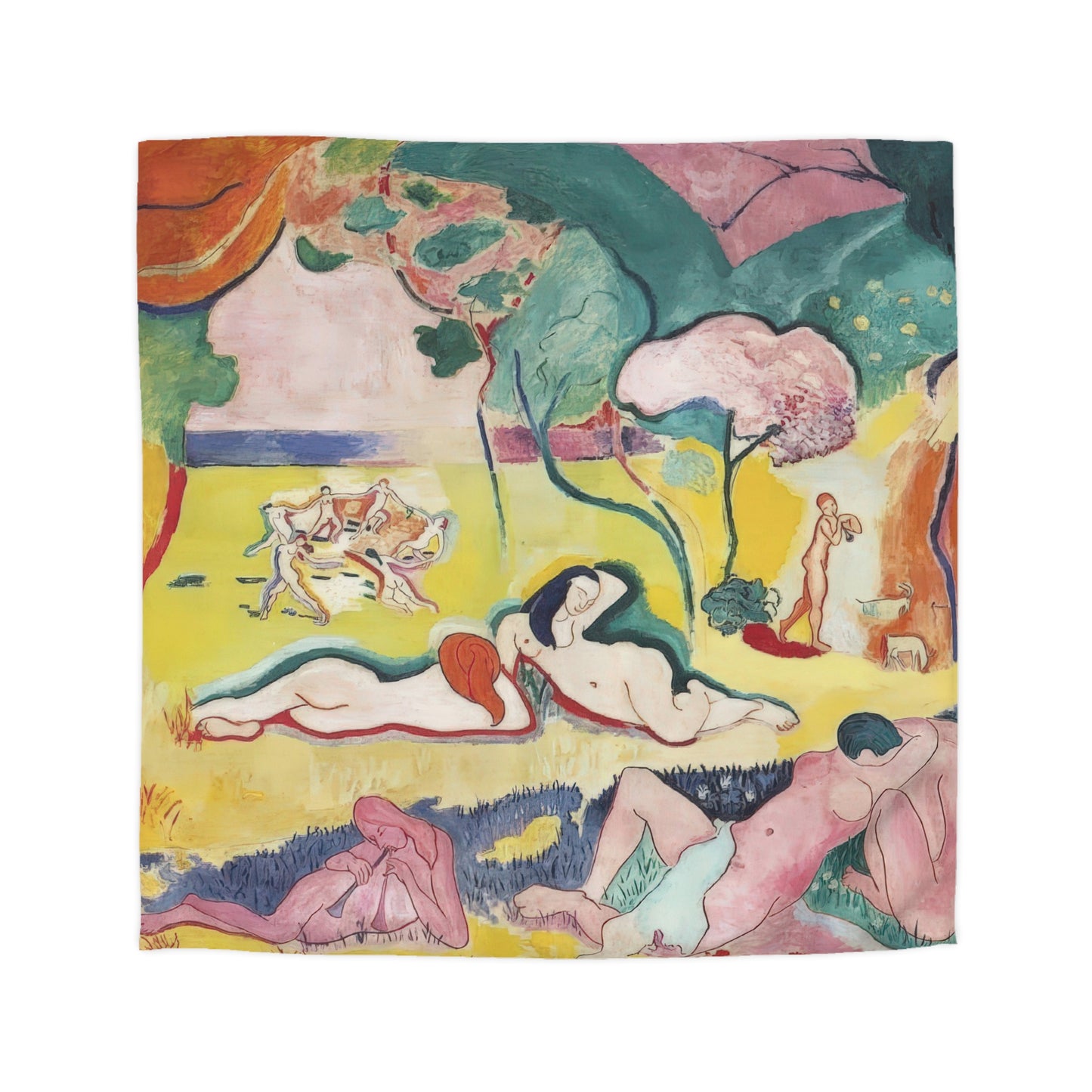 Matisse, Henri - The Joy of Life (1905) - Microfiber Duvet Cover