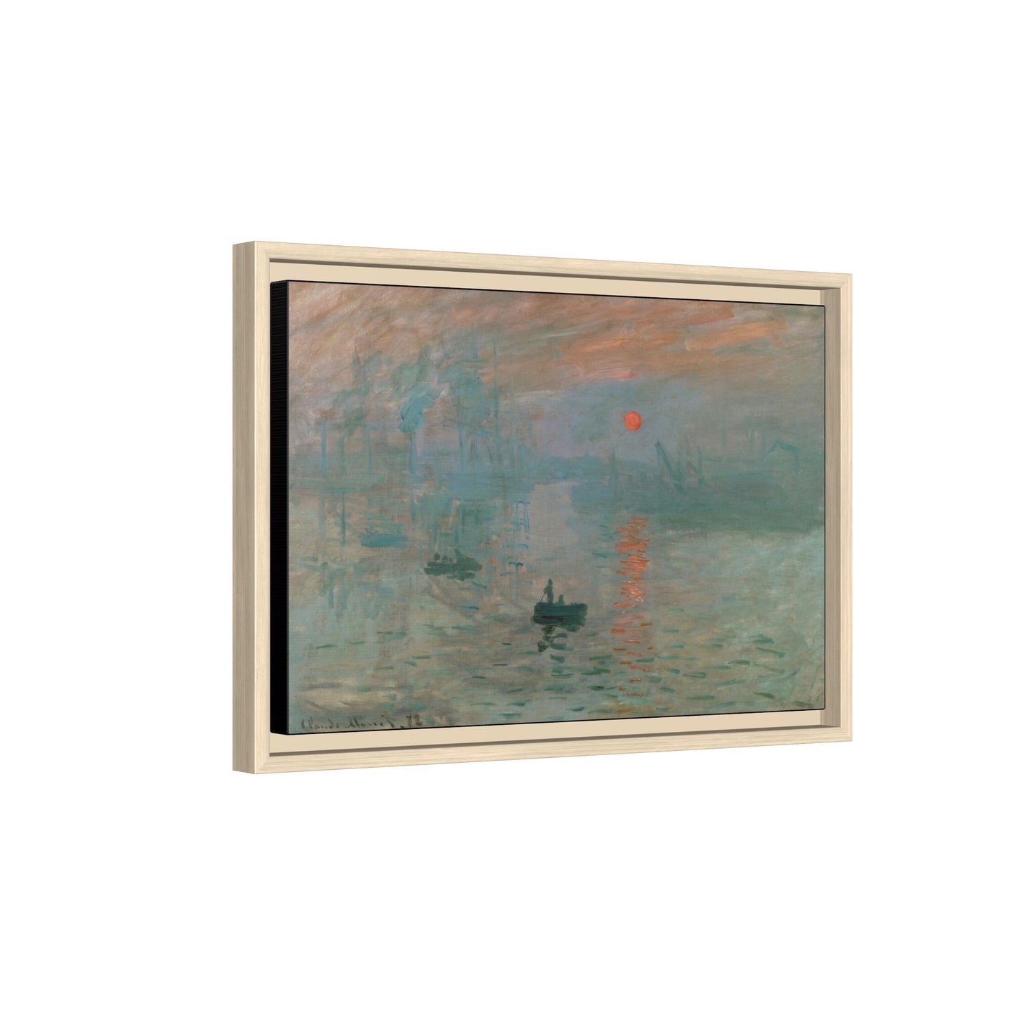 Monet, Claude - Impression, Sunrise (1872) - Matte Canvas, Framed
