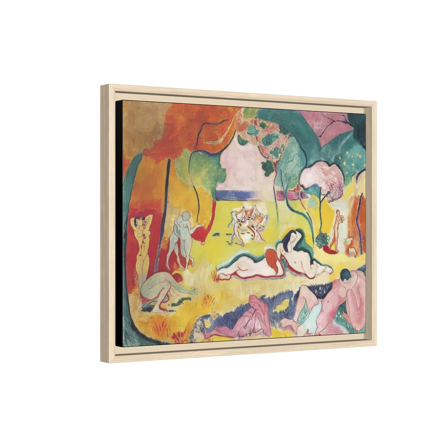 Matisse, Henri - The Joy of Life (1905) - Matte Canvas, Framed