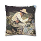 Courbet, Gustave - The Stone Breakers (1850) - Suede Square Pillowcase
