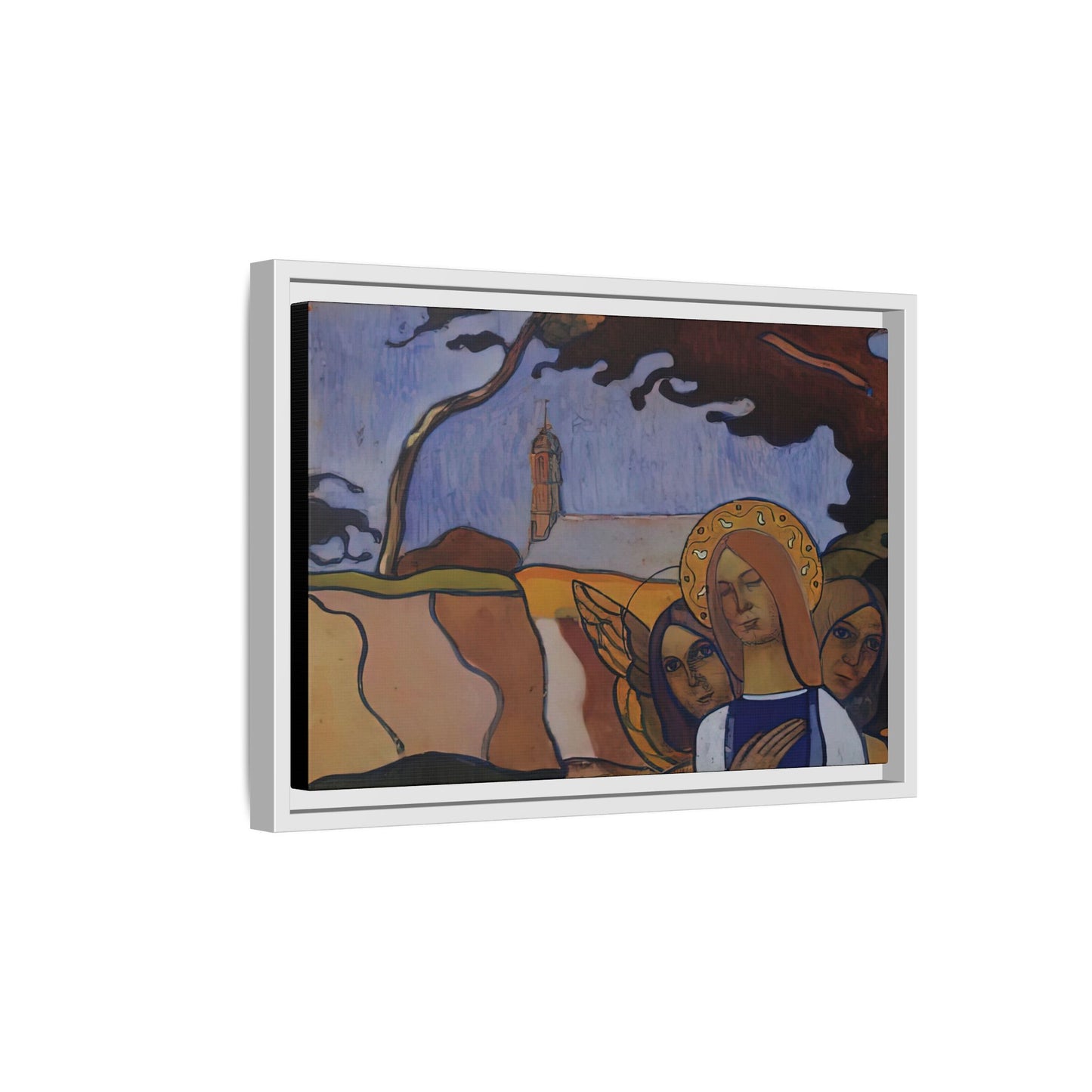 Filiger, Charles - Virgin and Two Angels (1895) - Matte Canvas, Framed