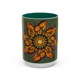 Monarch Butterfly Mandala - Colorful Accent Mugs