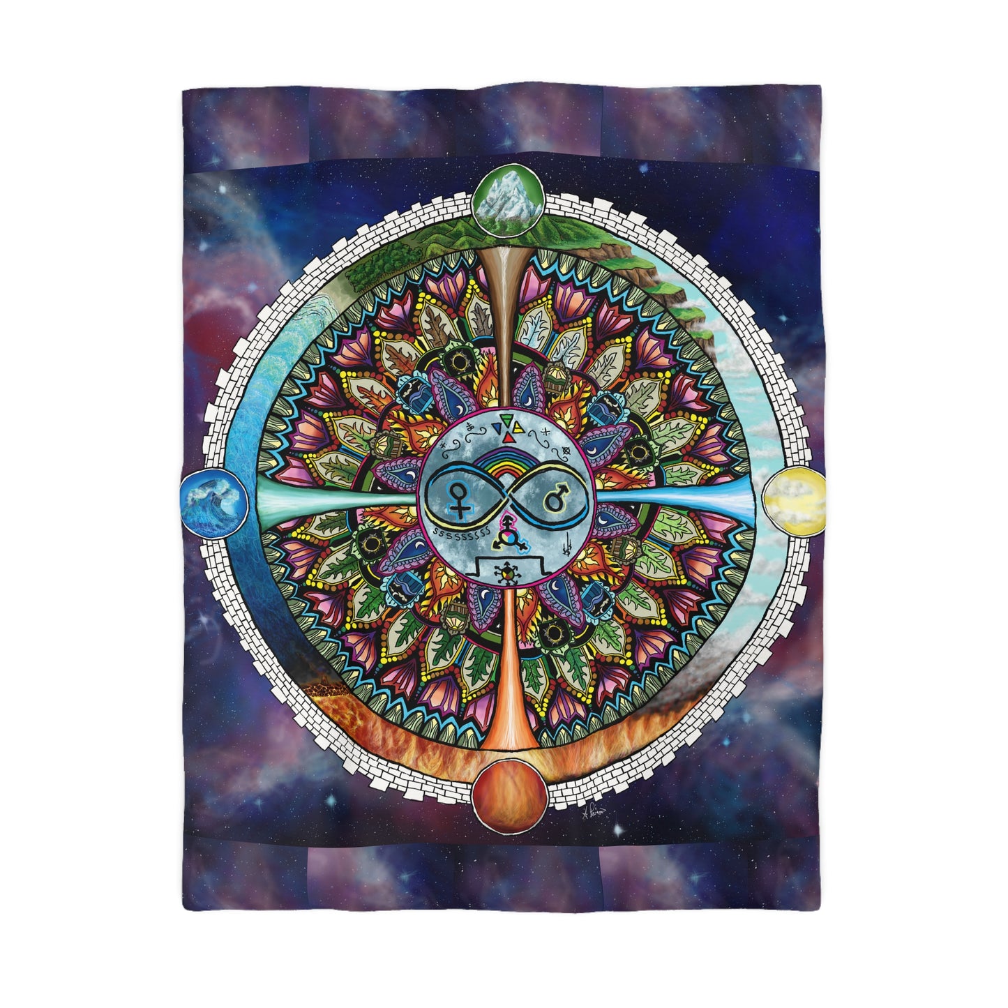 Lunar Rites Mandala - Microfiber Duvet Cover