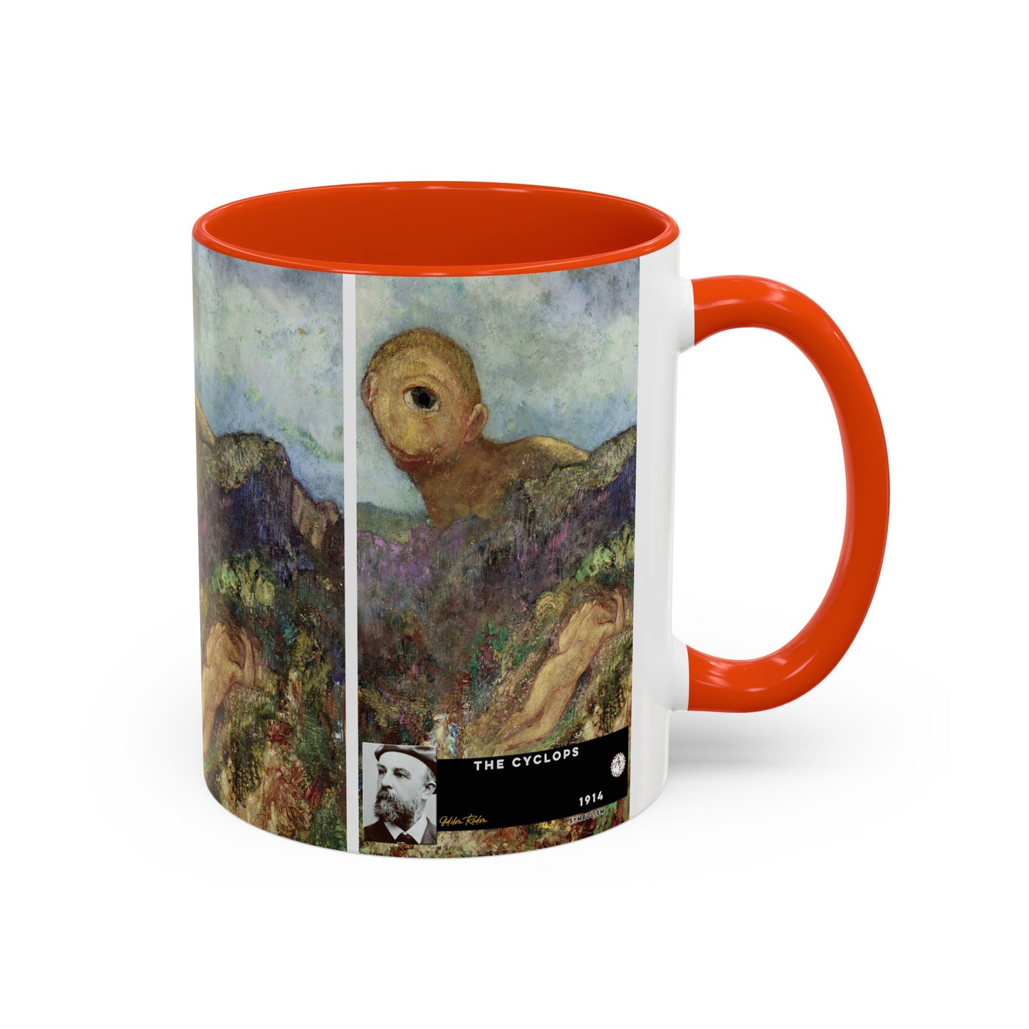 Redon, Odilon - The Cyclops (1914) - Colorful Accent Mugs