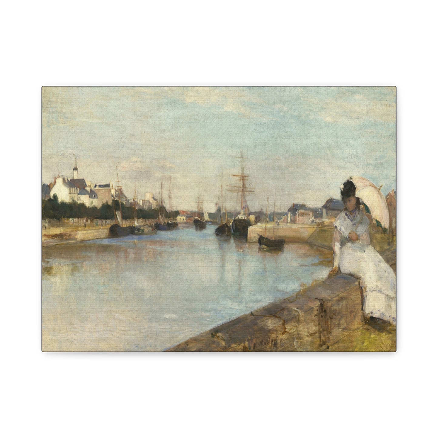 Morisot, Berthe - The Harbor at Lorient (1869) - Canvas Block, unframed