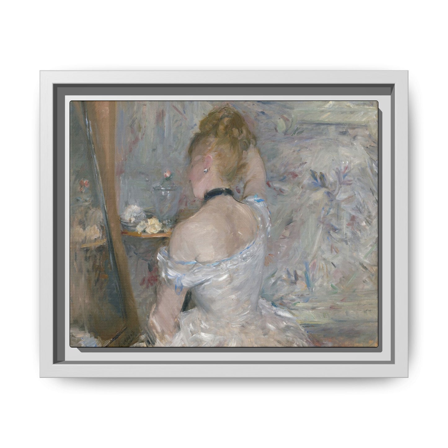 Morisot, Berthe - Woman at Her Toilette (1880) - Matte Canvas, Framed