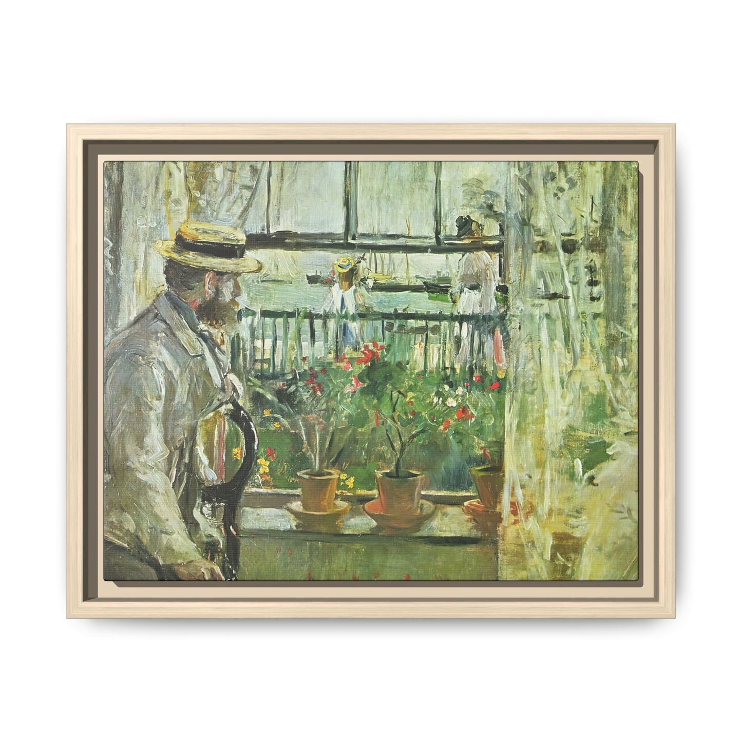 Morisot, Berthe - Eugene Manet on the Isle of Wight (1875) - Matte Canvas, Framed