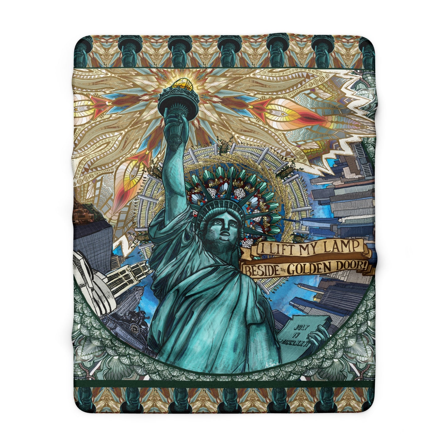 Pacio, Adam - Liberty Mandala - Sherpa Fleece Blanket