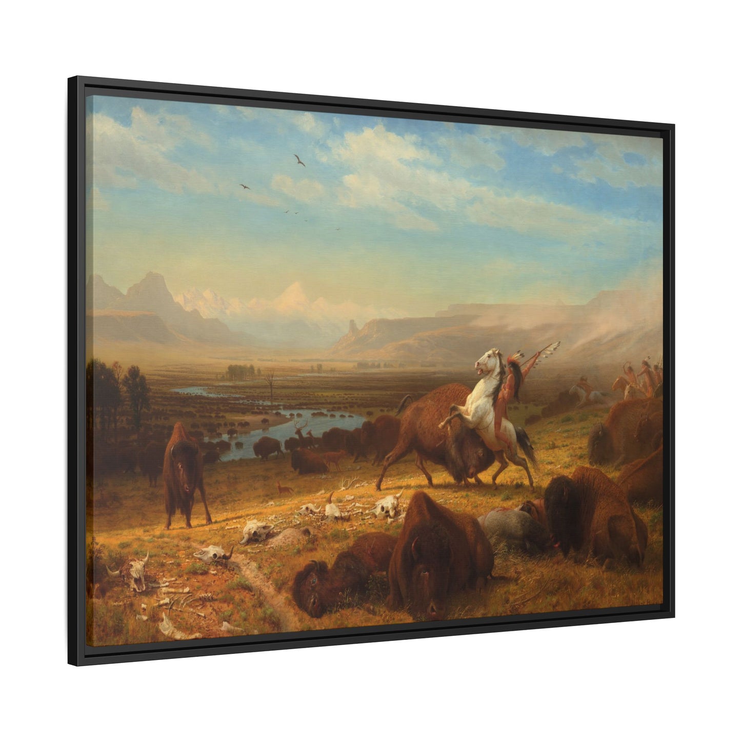 Bierstadt, Albert - The Last of the Buffalo  (1888) - Matte Canvas, Framed