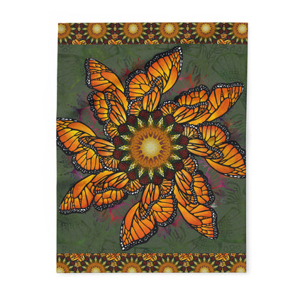 Pacio, Adam - Monarch Butterfly Mandala - Arctic Fleece Blanket