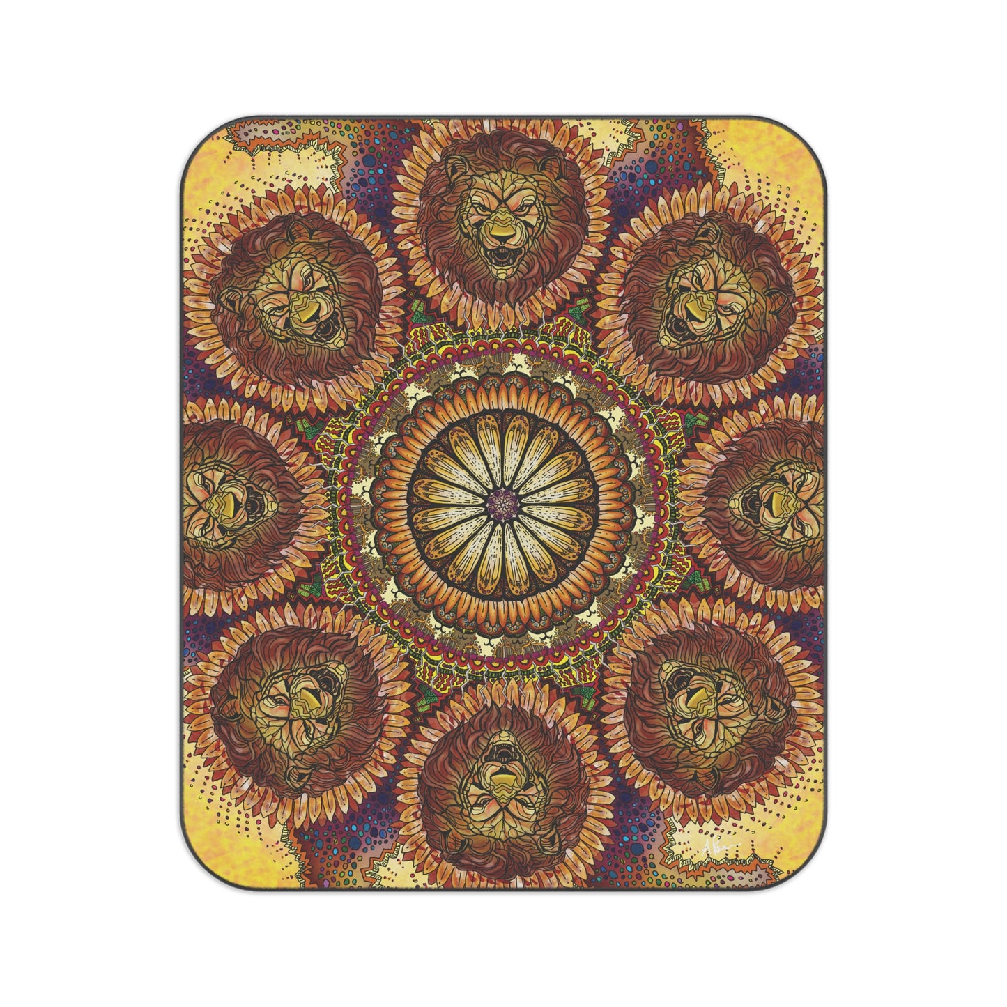 Lion Summer Mandala - Picnic Blanket