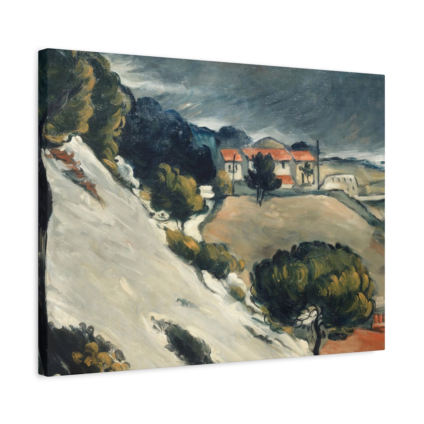 Cézanne, Paul - L’Estaque, Melting Snow (1870) - Canvas Block, unframed