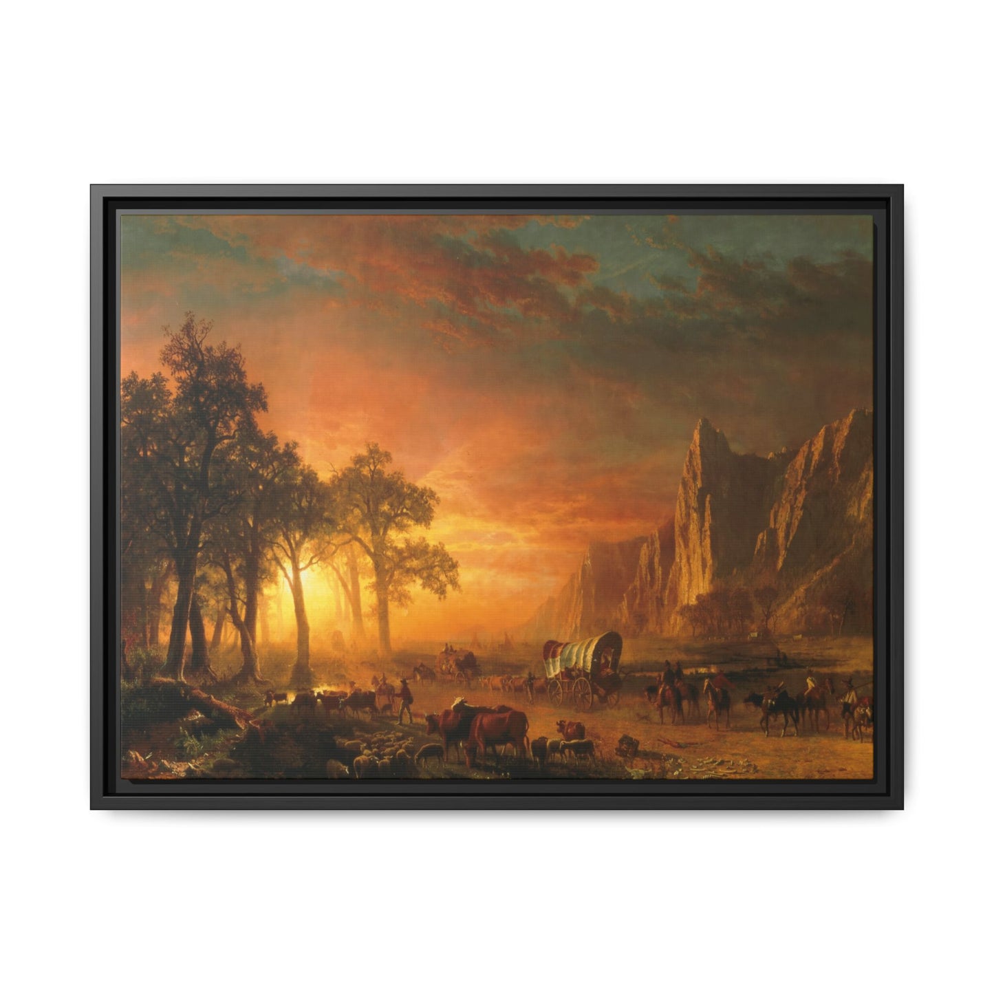 Bierstadt, Albert - Emigrants Crossing the Plains (1867) - Matte Canvas, Framed
