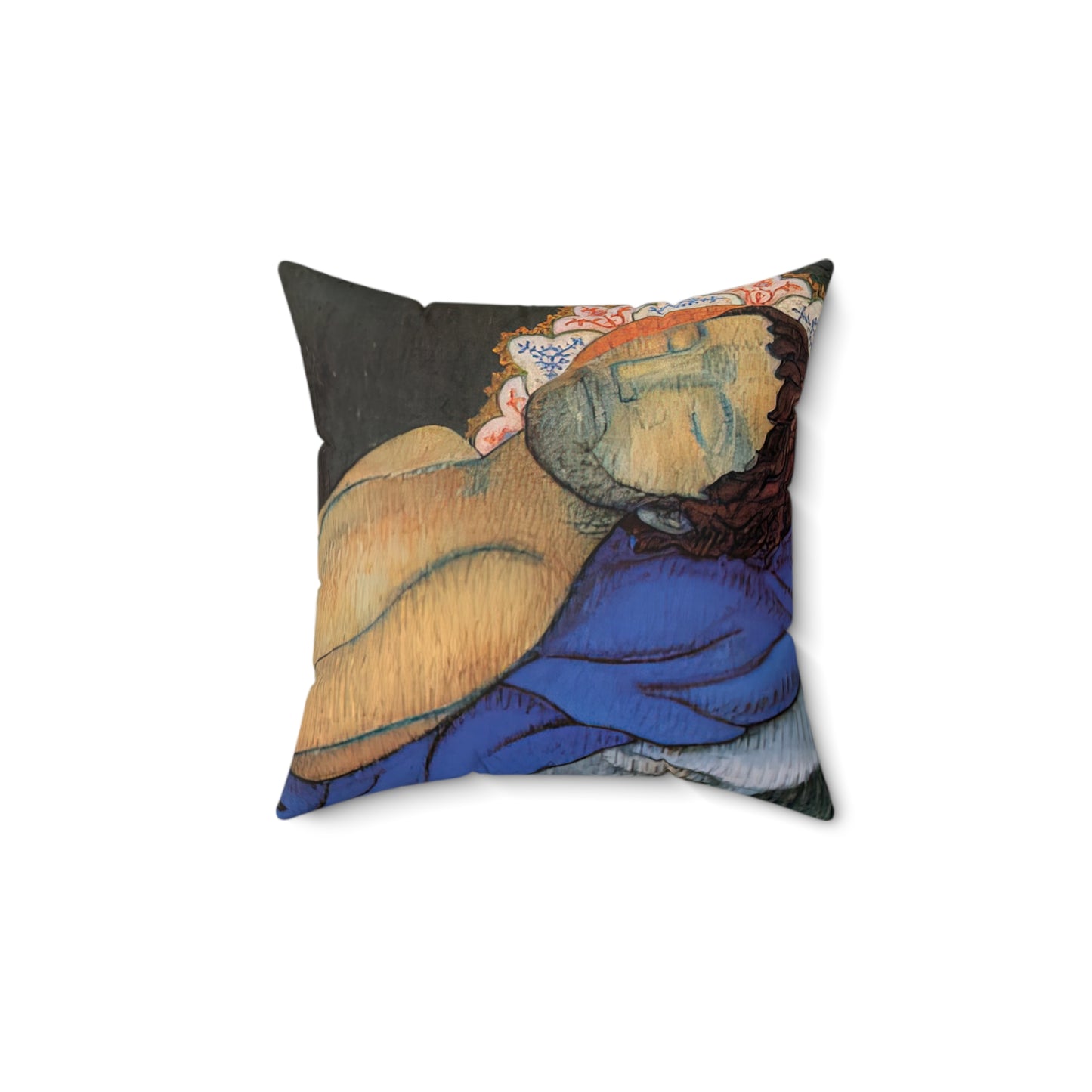 Filiger, Charles - The Recumbent Christ (1895) - Suede Square Pillow
