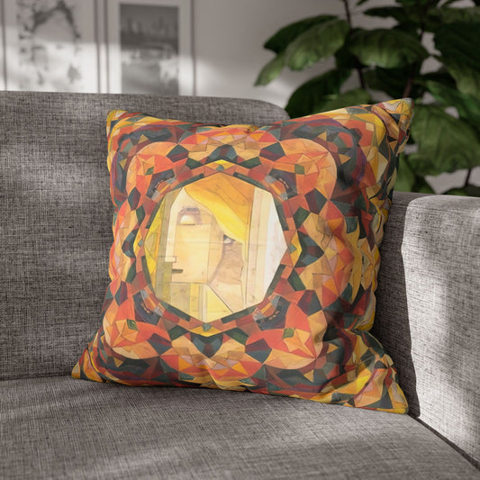 Filiger, Charles - Woman’s Head with Closed Eyes (1893) - Suede Square Pillowcase