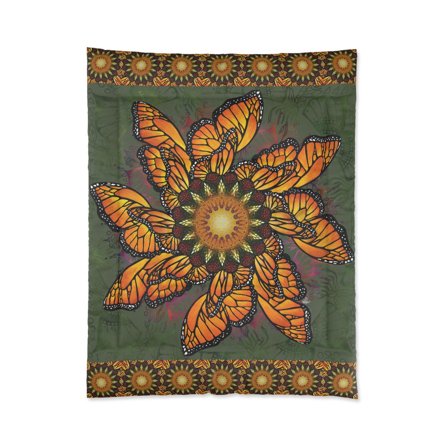 Monarch Butterfly Mandala - Comforter