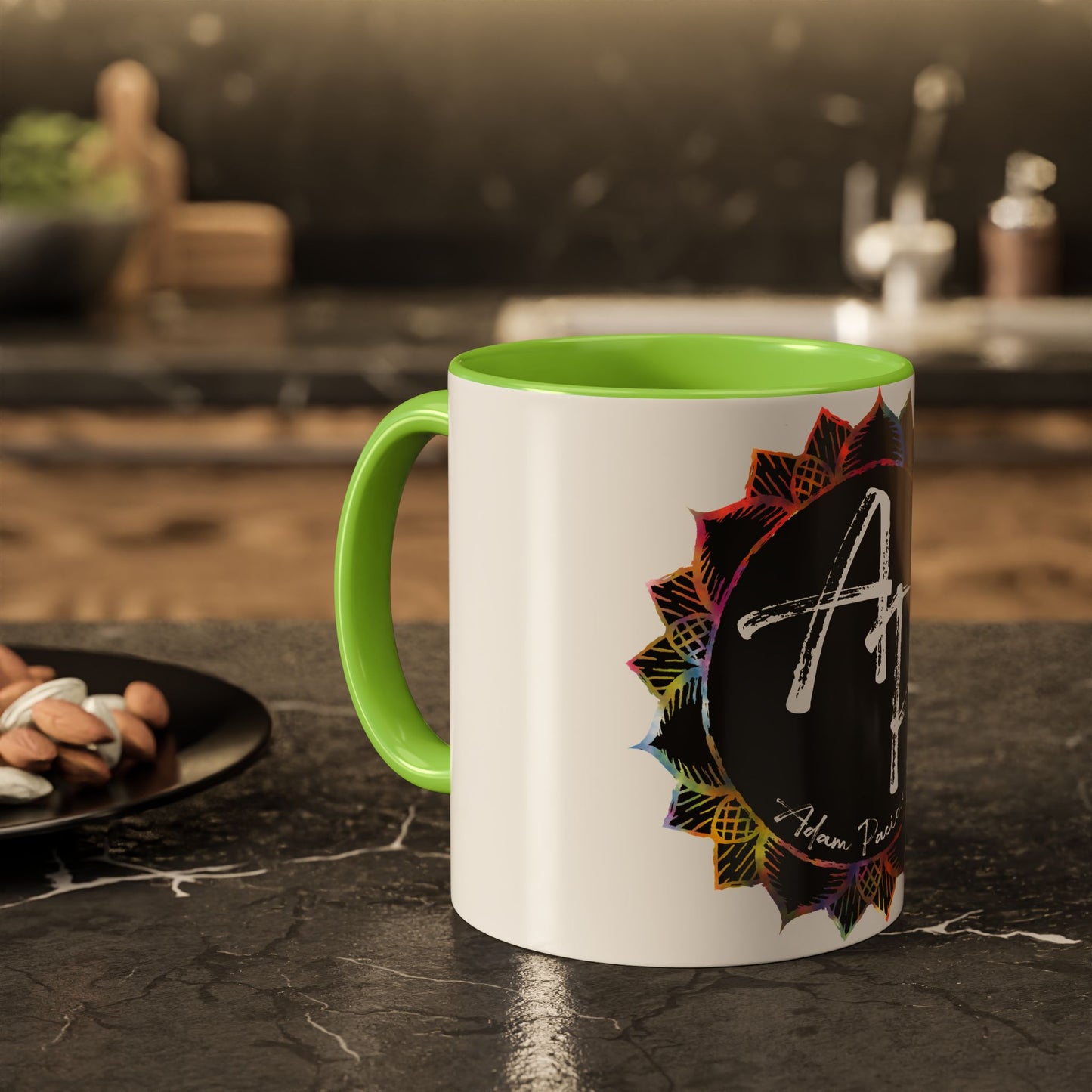AdamPacio.com - Black Logo - Colorful Accent Mugs