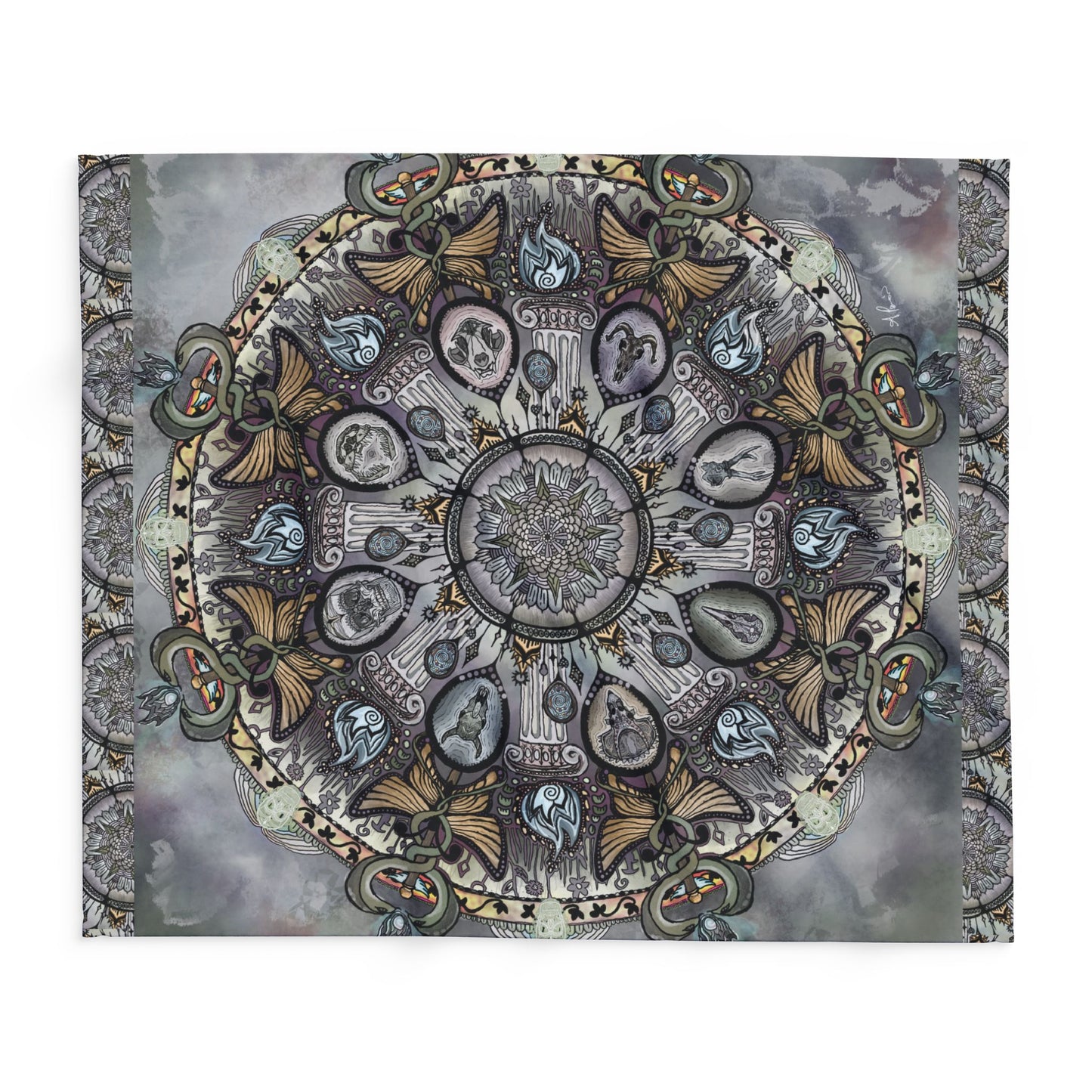 Pacio, Adam - Memento Mori Mandala - Arctic Fleece Blanket