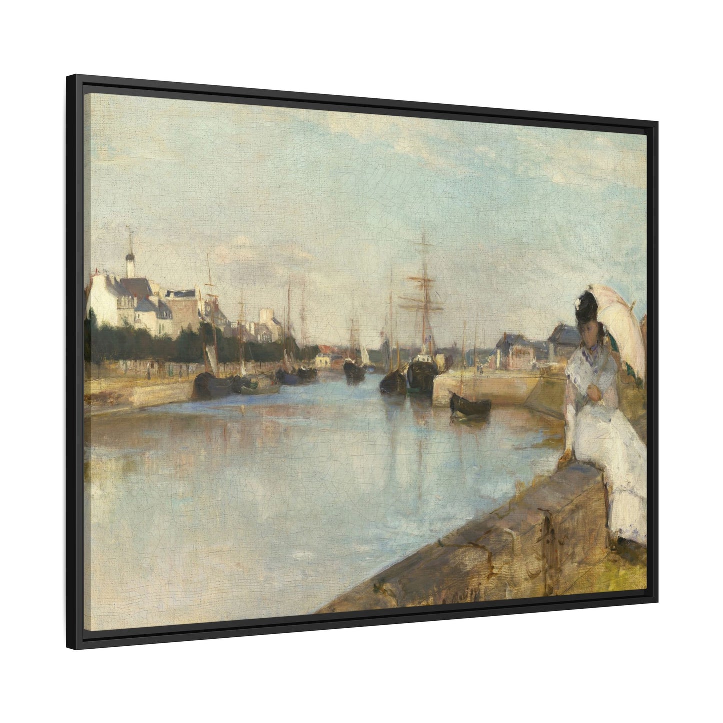 Morisot, Berthe - The Harbor at Lorient (1869) - Matte Canvas, Framed