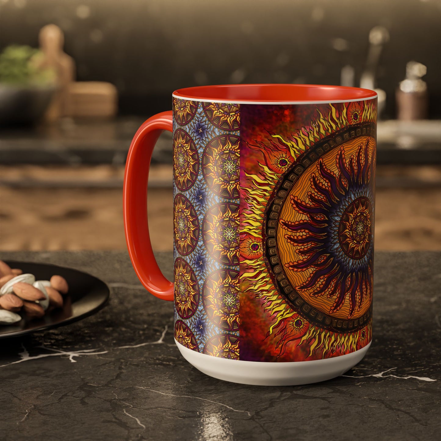 Pacio, Adam - Solar Disc Mandala - Colorful Accent Mugs