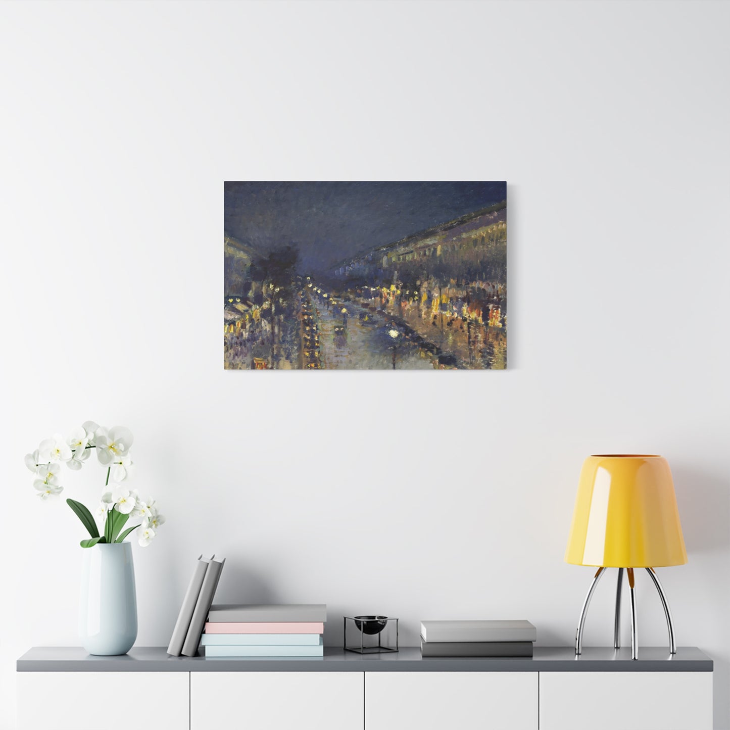 Pissarro, Camille - The Boulevard Montmartre At Night (1897) - Canvas Block, unframed