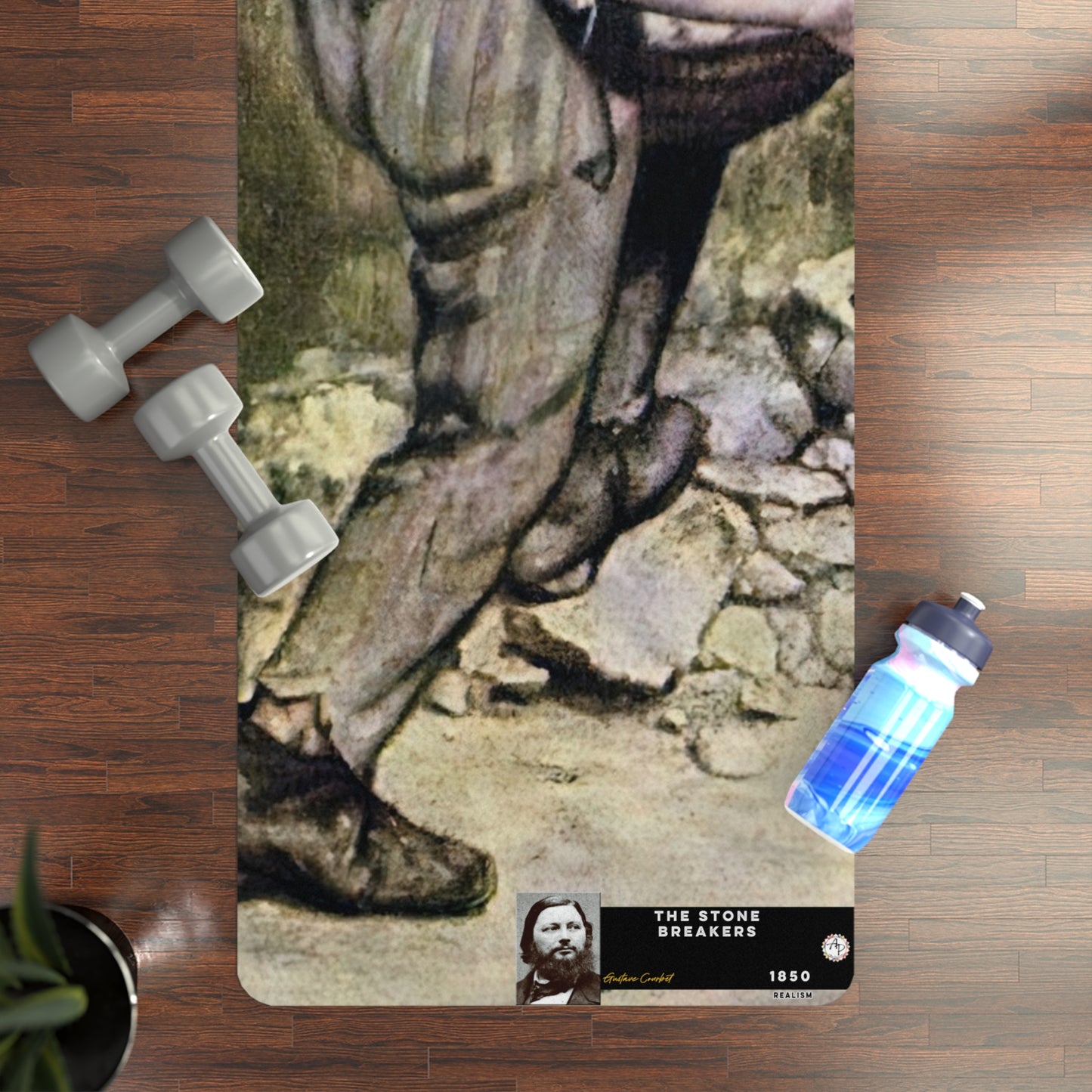 Courbet, Gustave - The Stone Breakers (1850) - Rubber Yoga Mat