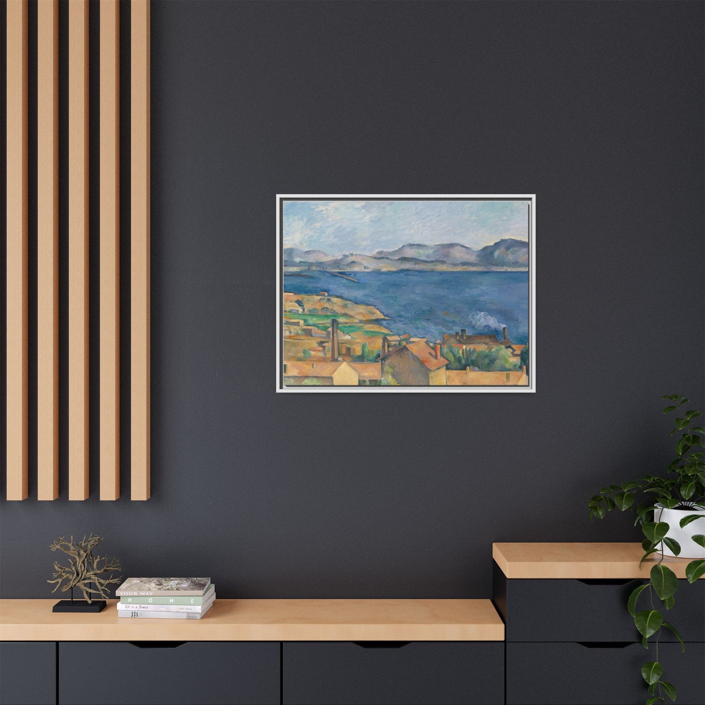 Cézanne, Paul - The Bay of Marseille, Seen from L'Estaque (1885) - Matte Canvas, Framed