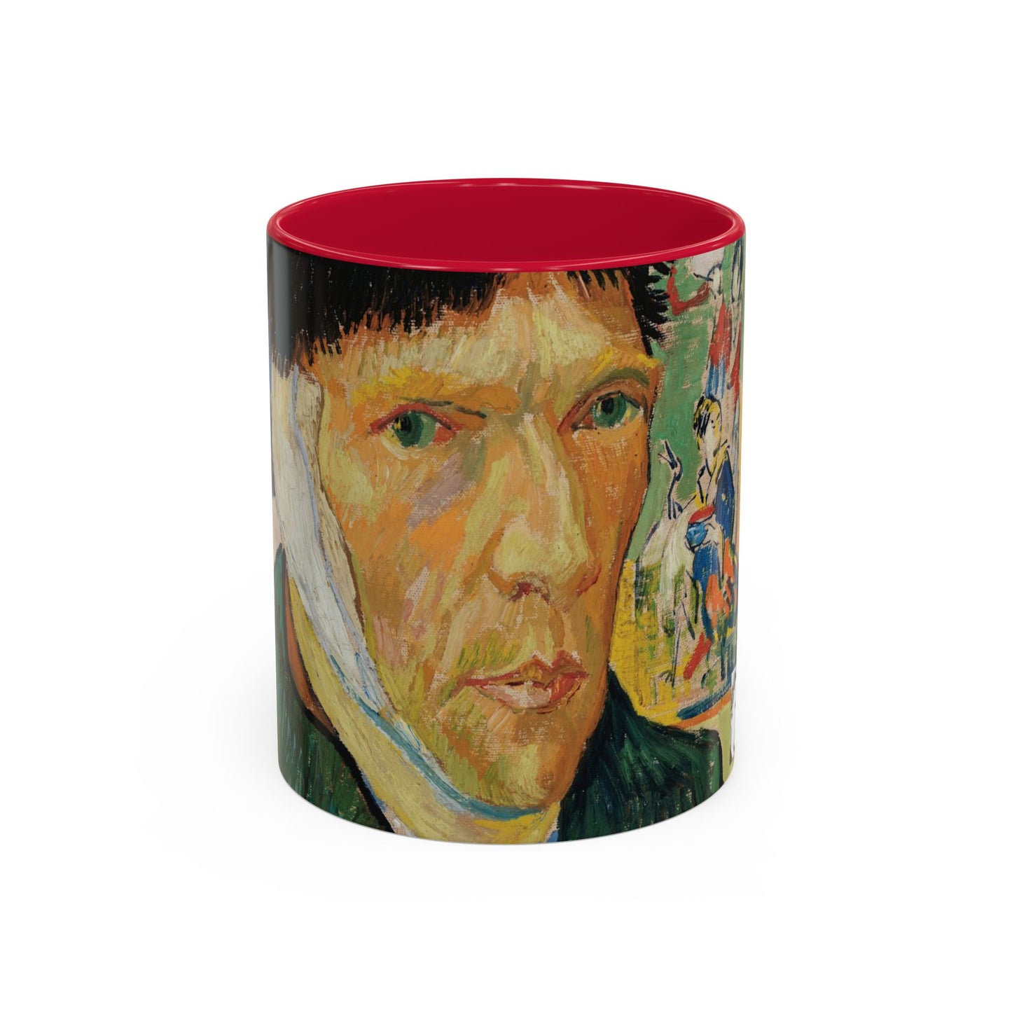 Van Gogh, Vincent - Self Portrait with Bandaged Ear (1889) - Colorful Accent Mugs