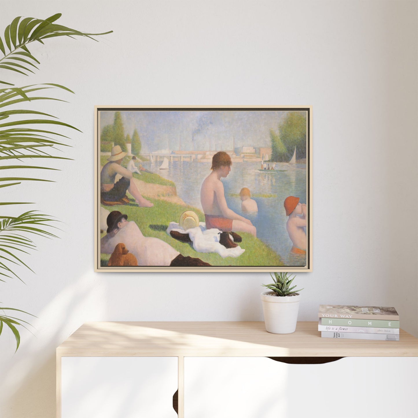 Seurat, Georges - Bathers at Asnières (1884) - Matte Canvas, Framed