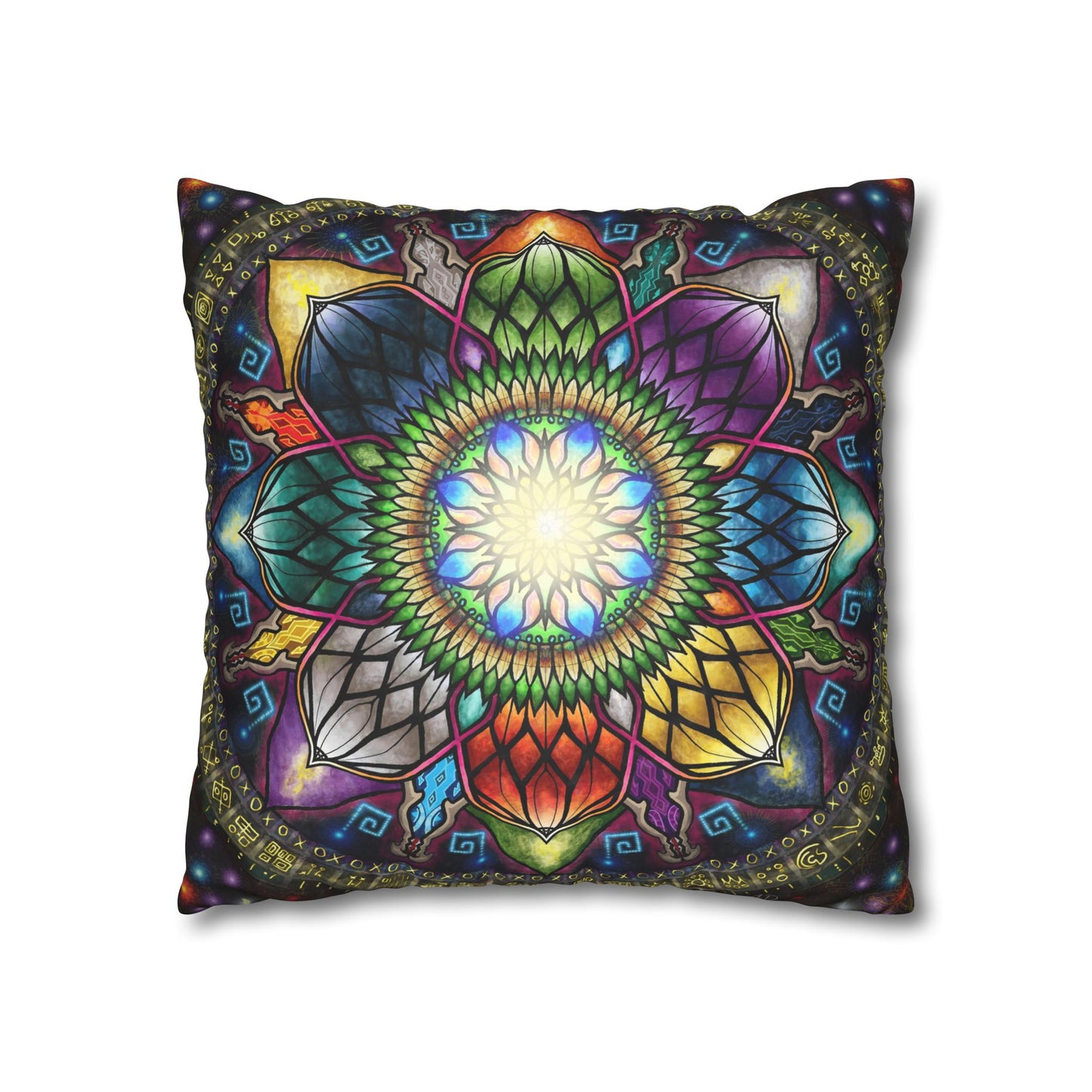 Pacio, Adam - Mystic Jewel Mandala - Suede Square Pillowcase